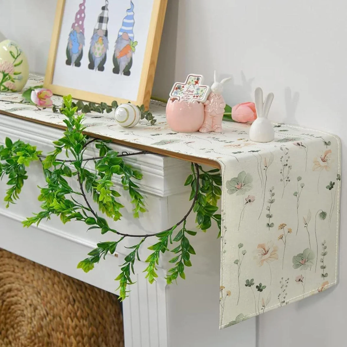 Bieżnik na stół, nowoczesny, na wiosnę, lato, 40 x 140 cm, zmywalny, styl dworkowy, lniany bieżnik na stół, bieżnik na stół, dekoracja do salonu, na zewnątrz, na imprezę, na zewnątrz