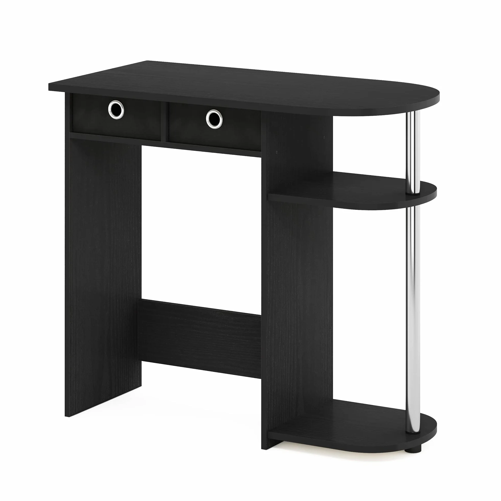 Furinno Laptop notebook biurko komputerowe, Americano/stal nierdzewna, 39,62 (gł.) x 80,01 (szer.) x 72,39 (wys.) cm