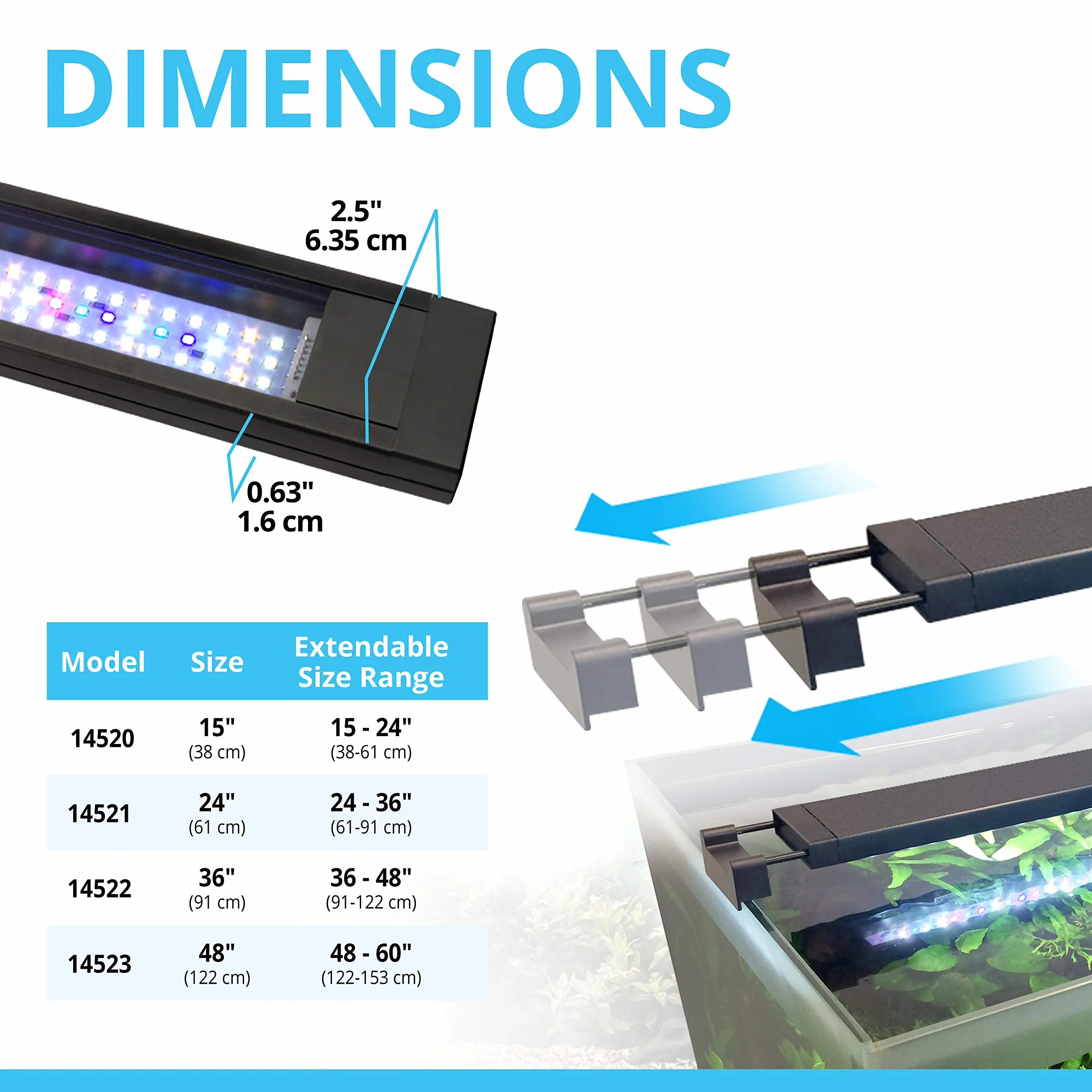 Fluval Plant 3.0 Oświetlenie Led do Akwarium, Czarny, 61-85 cm