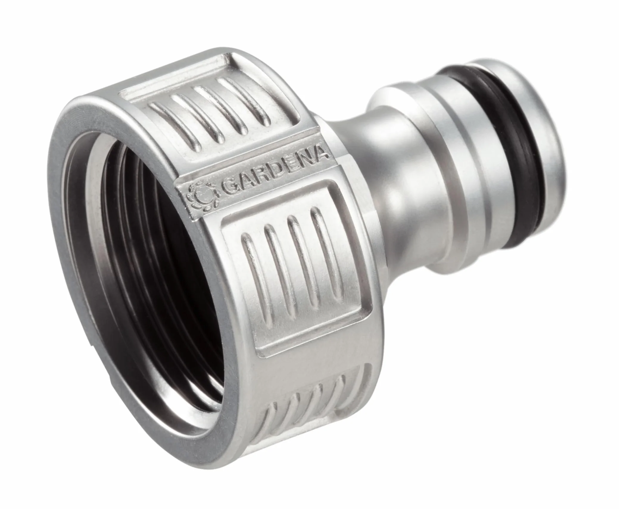 Gardena Przyłącze kranowe Premium 26,5 mm (G 3/4 calowy): adapter do kranów, wysokiej jakości metal, pobór wody bez pryskania, mrozoodporny, zapakowany (18241-20)