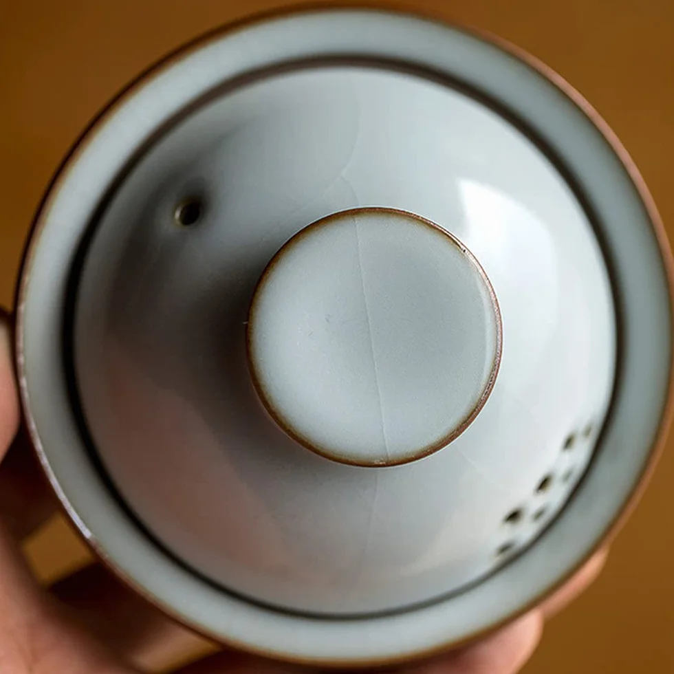 Elegancki chiński ceramiczny zestaw do herbaty wzór ptaka Gaiwan i miska wysokiej jakości akcesoria do herbaty do dekoracji domu dla entuzjastów herbaty i kolekcjonerów