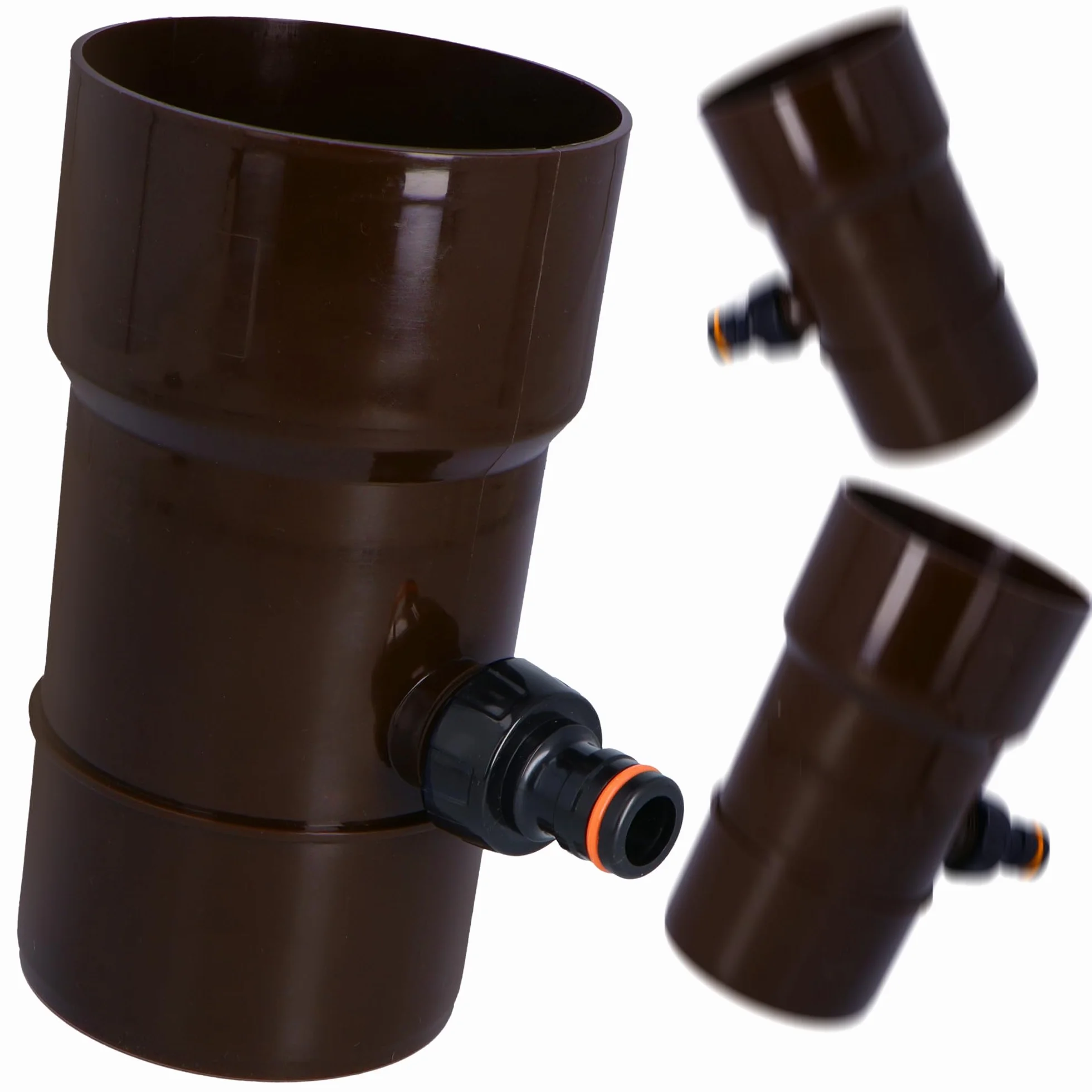 Millto™ Odpływ Rynny Dachowej Zbiornika na Deszczówkę DN Ø 110 mm Brązowy | Łapacz Wody Deszczowej Odzyskiwacz Zbieracz Deszczu Kolektor Deszczówki Przyłącze pod Szybkozłączkę 1 PowerJet