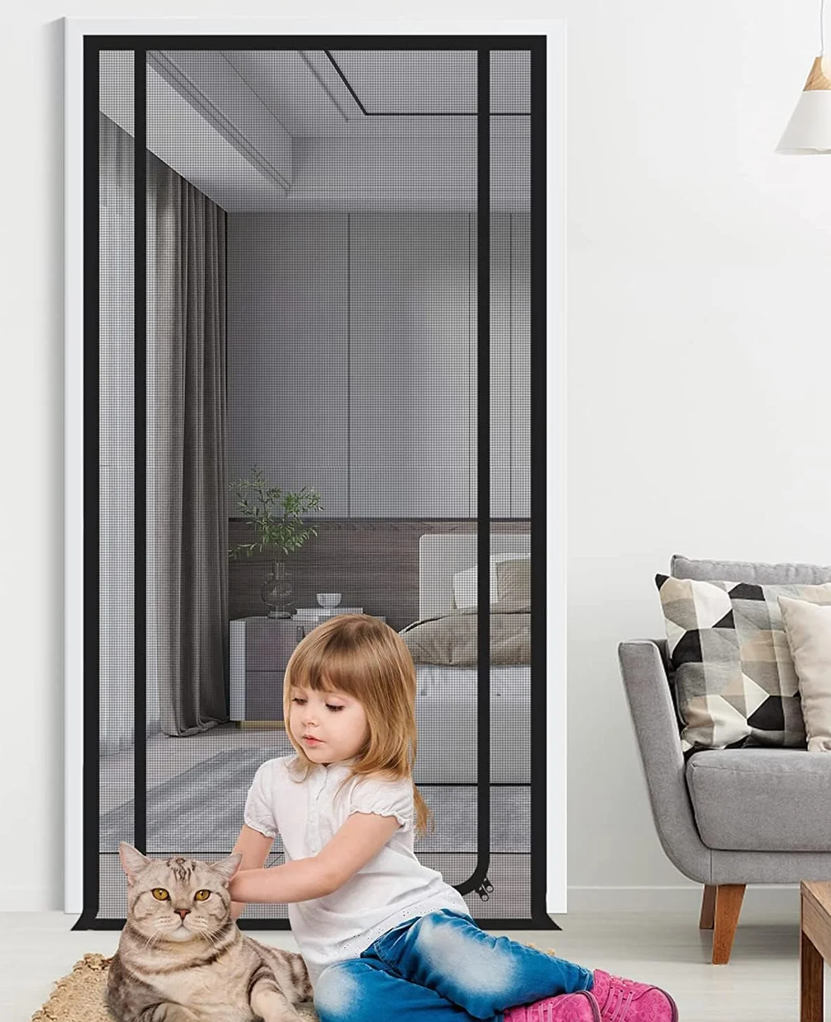 Siatka dla kota na balkon 100x210 cm ekran dla zwierząt domowych
