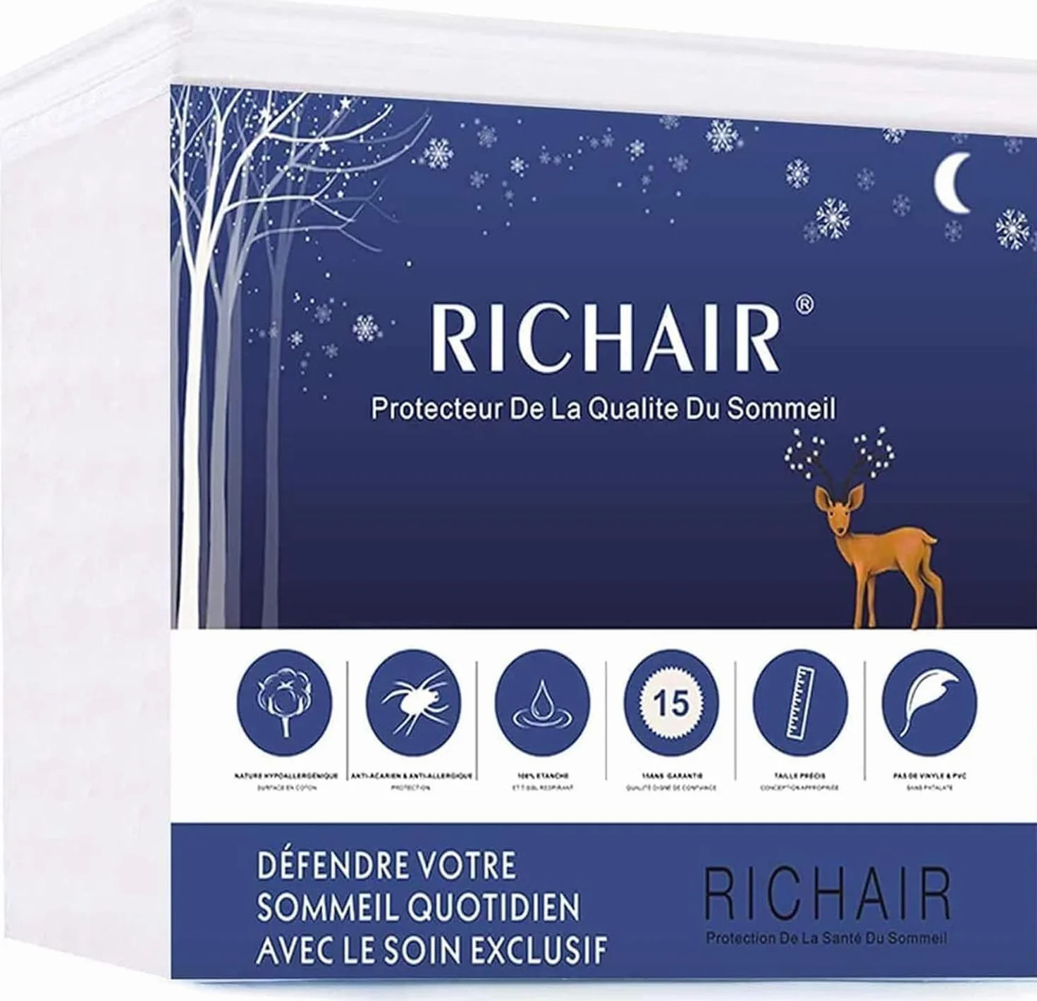 RICHAIR Ochraniacz na materac, wodoodporny, 70 x 140 cm, hipoalergiczny, hipoalergiczny, chroni przed roztoczami i bakteriami