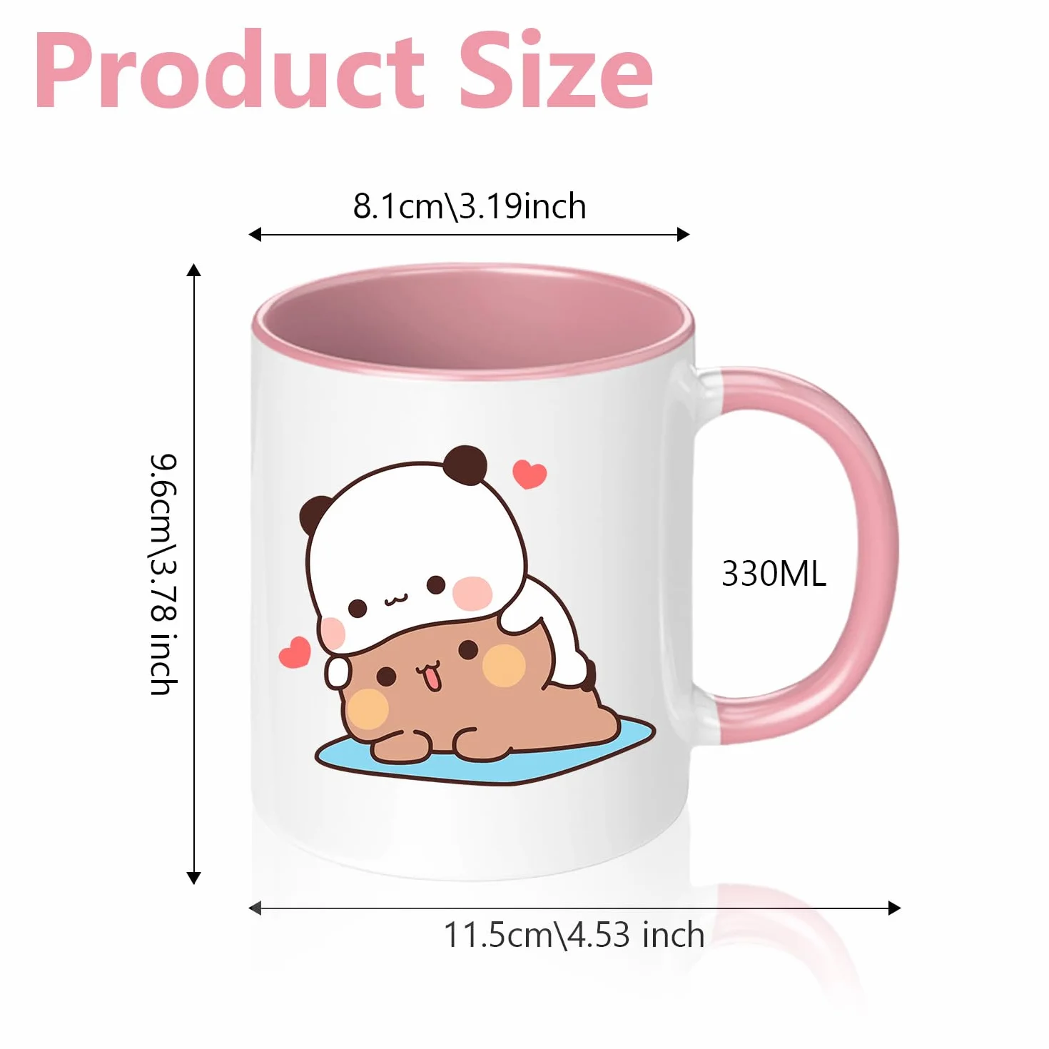Bubu Dudu kubek 330 ml, Bubu Dudu ceramiczny kubek do herbaty i kawy, Mochi Cat klasyczny kubek, najlepszy prezent, zabawne filiżanki do kawy