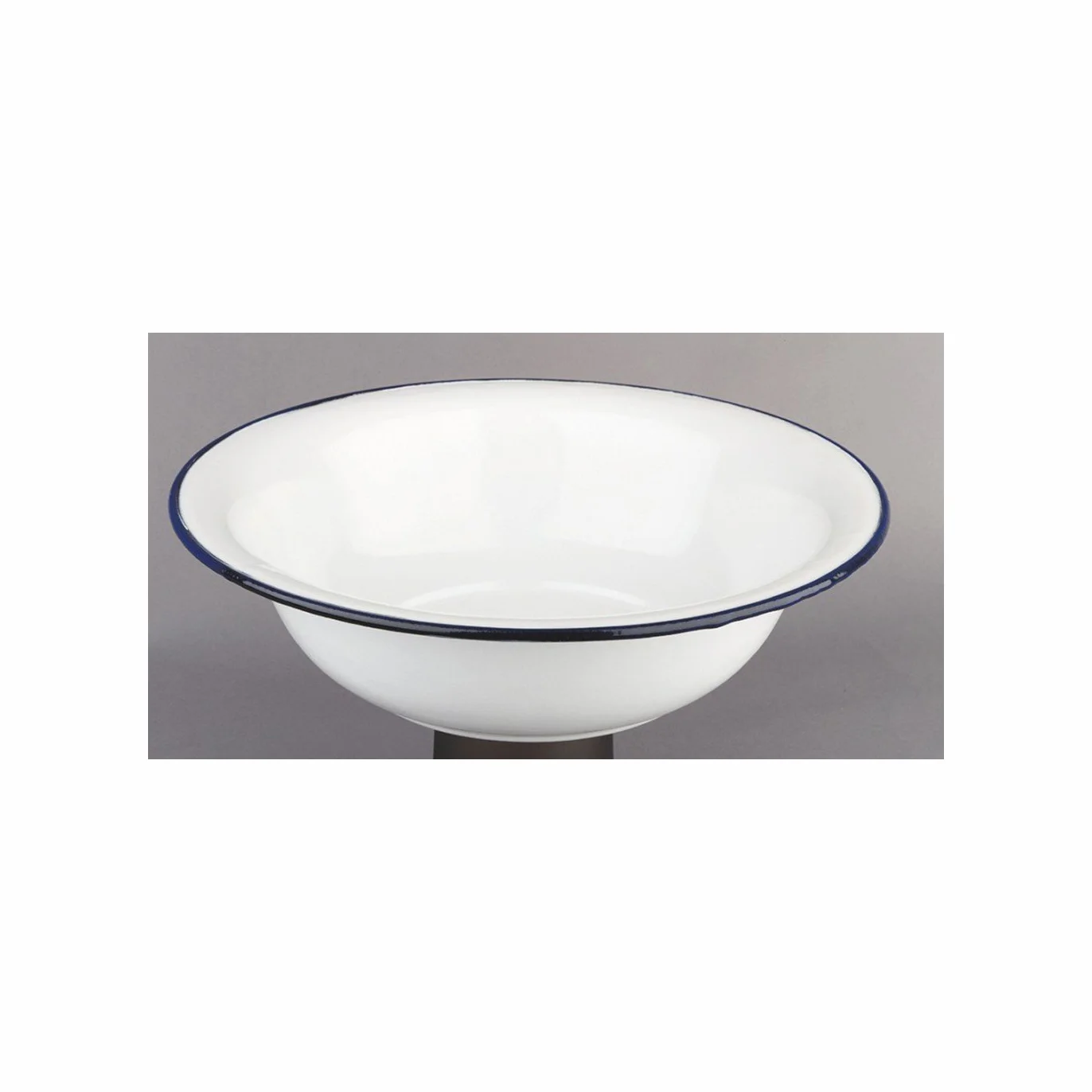 ibili Wash Blanca miska 32 cm ze stali emaliowanej, biała/niebieska, 32 x 32 x 9 cm
