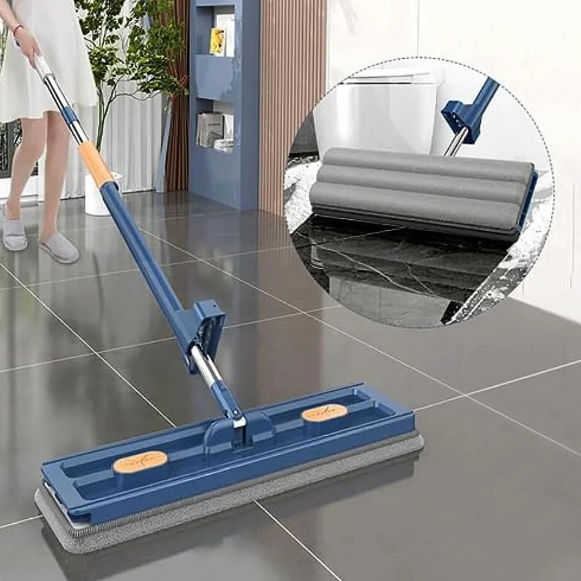 SVEEPA samoczyszczący środek do czyszczenia podłóg, mopa do podłóg Micro Duo, powłoka z mikrofibry do płytek i laminatu (1 mop + 2 ściereczki)