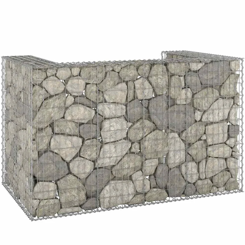 vidaXL Gabionowa osłona do koszy na śmieci, stal, 180x100x110 cm, osłona kosza na śmieci, osłona do kosza na śmieci, gabion, osłony koszy na śmieci
