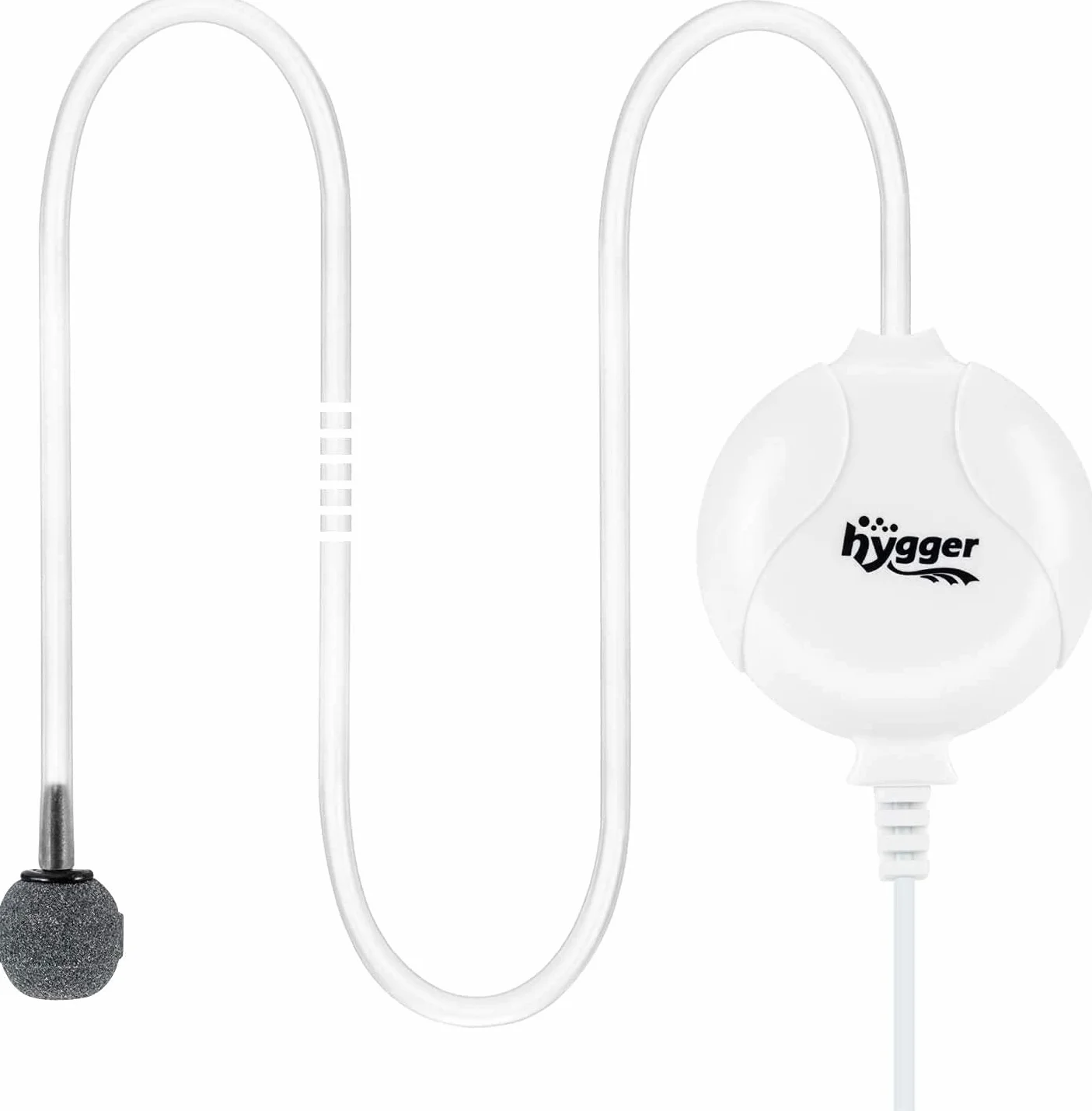 hygger Pompa tlenowa do akwarium, bardzo cicha pompa powietrza do akwarium, poziom hałasu niższy niż 33 dB, 1,5 W, wydajna pompa tlenowa 420 ml/m, nadaje się do basenów rybnych i nanoakwariów