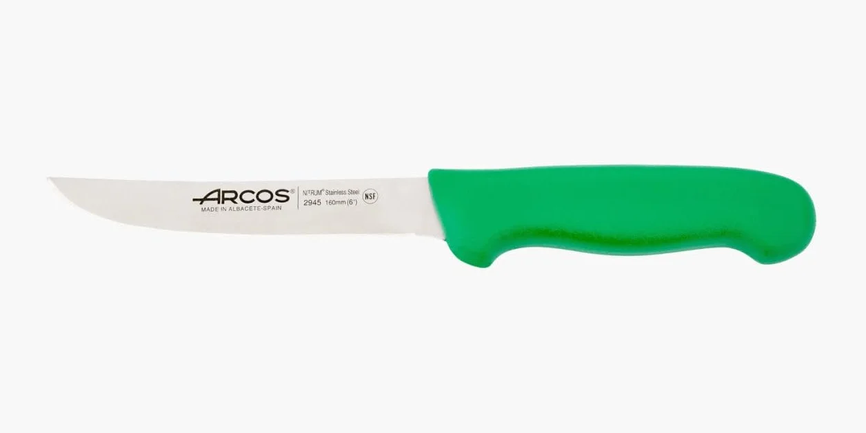 Arcos 294521 seria 2900-boning nóż nóż nitrm 160 mm (6,30 cala) - uchwyt polipropylenowy zielony kolor, stal nierdzewna 18/8
