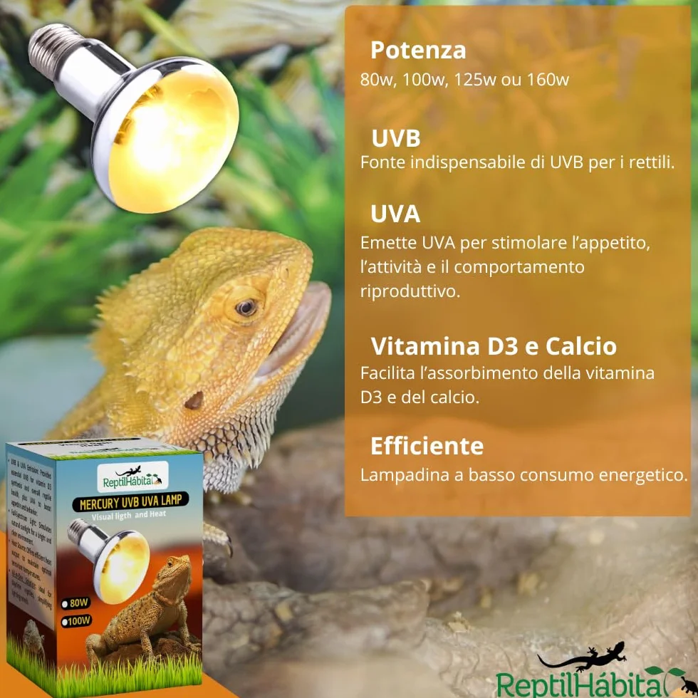 Żarówka UVB UVA do gadów 100 W All-in-One Mercury Steam Lamp do Terrarium