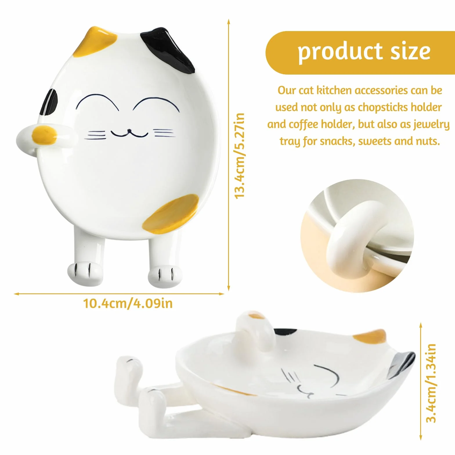 Spoon Lid Holder, ceramiczny uchwyt na łyżki, płyta kuchenna, półka na łyżki, stojak na biżuterię, ładny uchwyt na łyżki, szczypce, trzepaczki, chochle