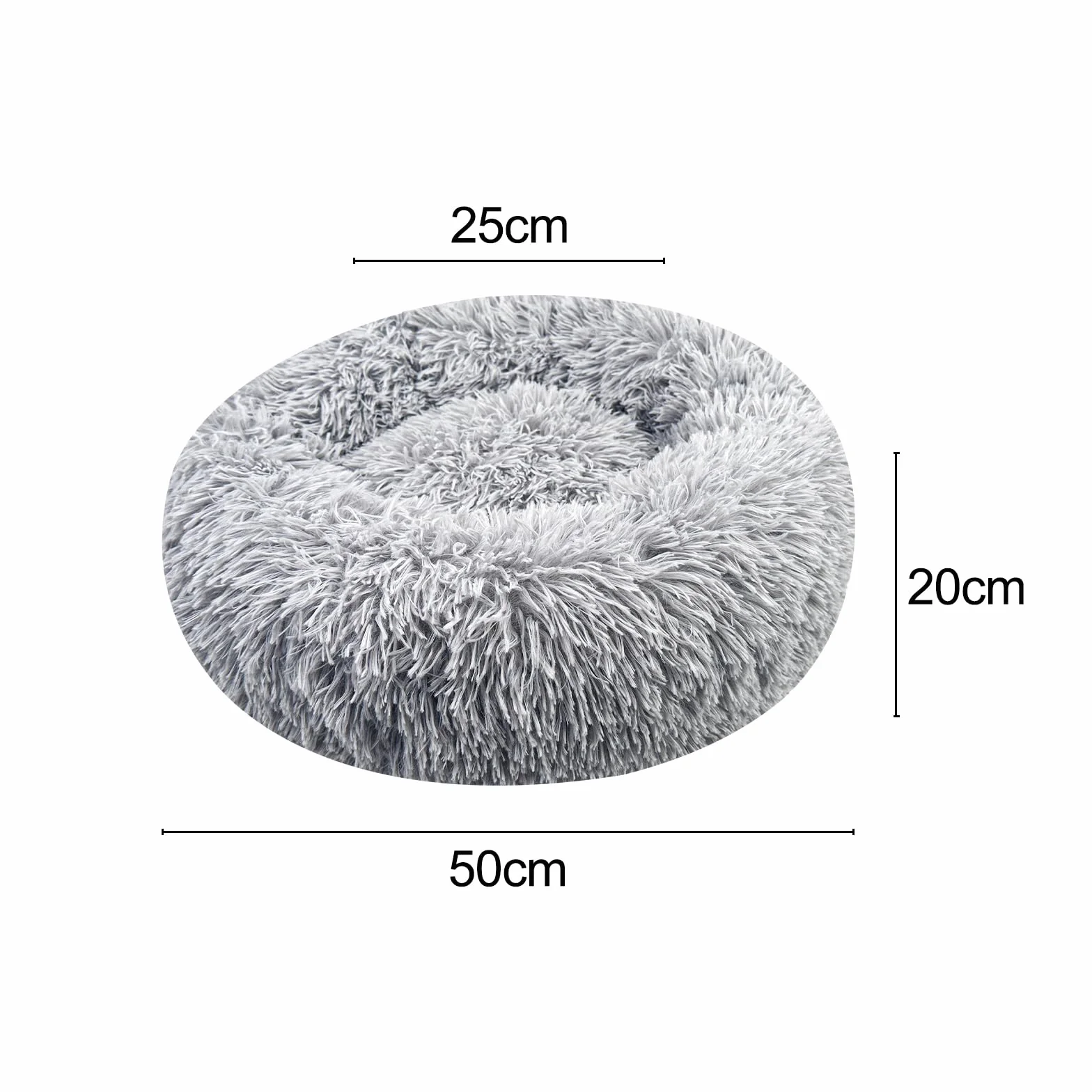 Brevanza łóżko dla zwierząt domowych szare, 50 cm