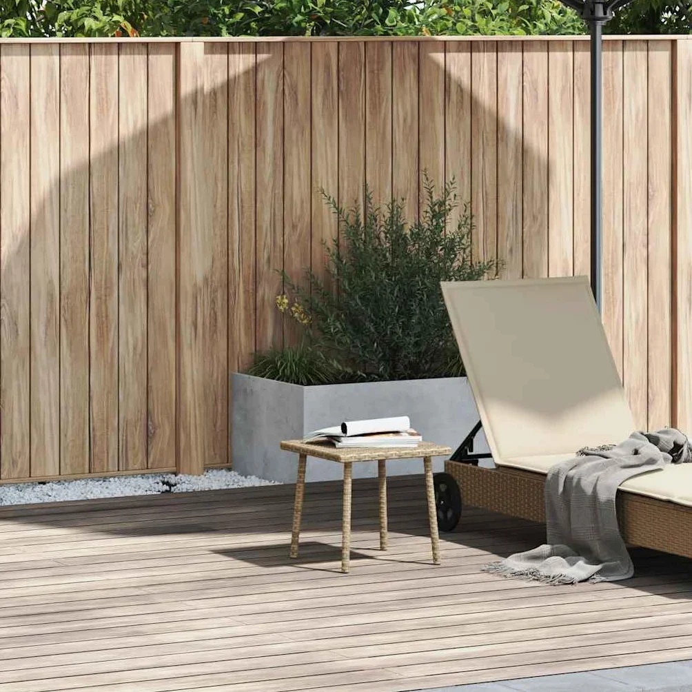 vidaXL Stolik kawowy ogrodowy prostokątny beżowy 40x40x37cm polirattan, stolik kawowy na zewnątrz, stolik kawowy na patio, beżowy stolik kawowy do ogrodu