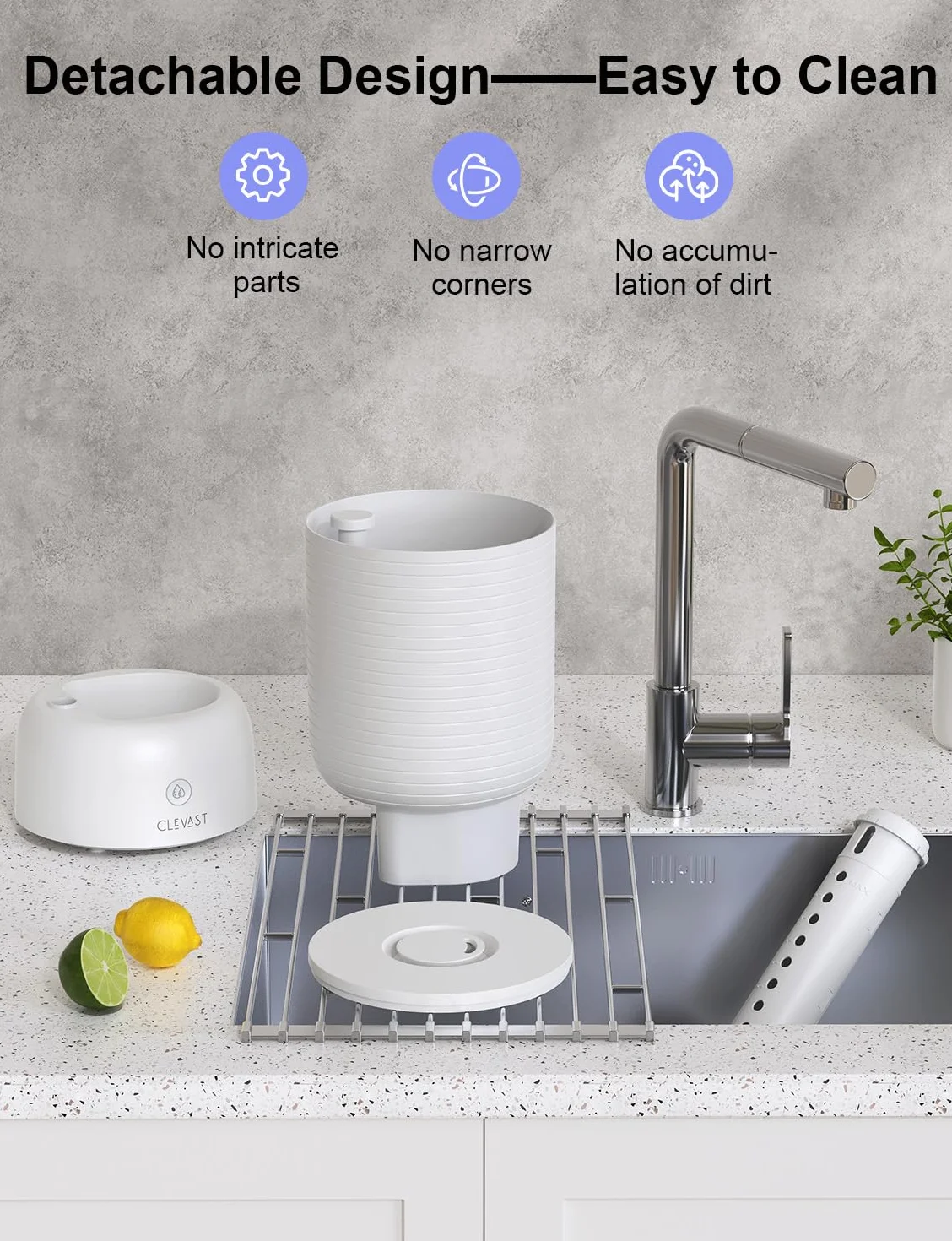 CLEVAST nawilżacze do sypialni, Top Fill 3L Cool Mist Cichy ultradźwiękowy nawilżacz z dyfuzorem olejków eterycznych, Wi-Fi Nawilżacz powietrza dla dziecka, kontrola wilgotności, praca z Alexą