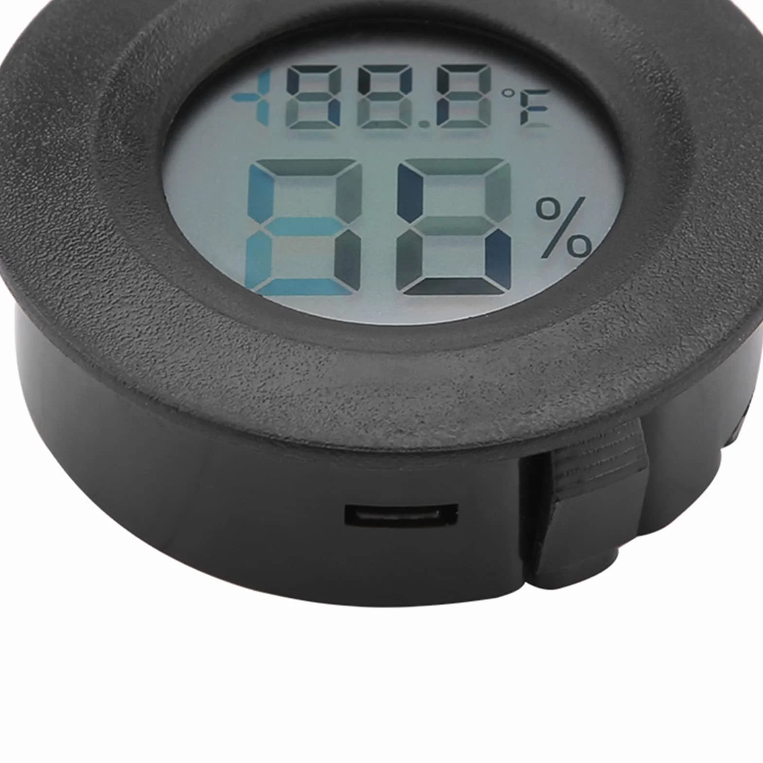 Generic Mini Cyfrowy LCD Gadów Termometr Higrometr Trwały Miernik Temperatury i Wilgotności do Zbiorników dla Gadów i Terrariów (BLACK)