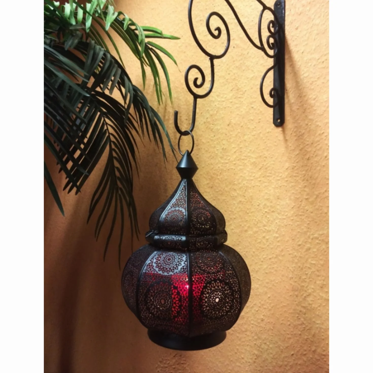 Marrakesch Orient & Mediterran Interior Marokańska Lampa Vintage, Metal, Czarny, 30 cm