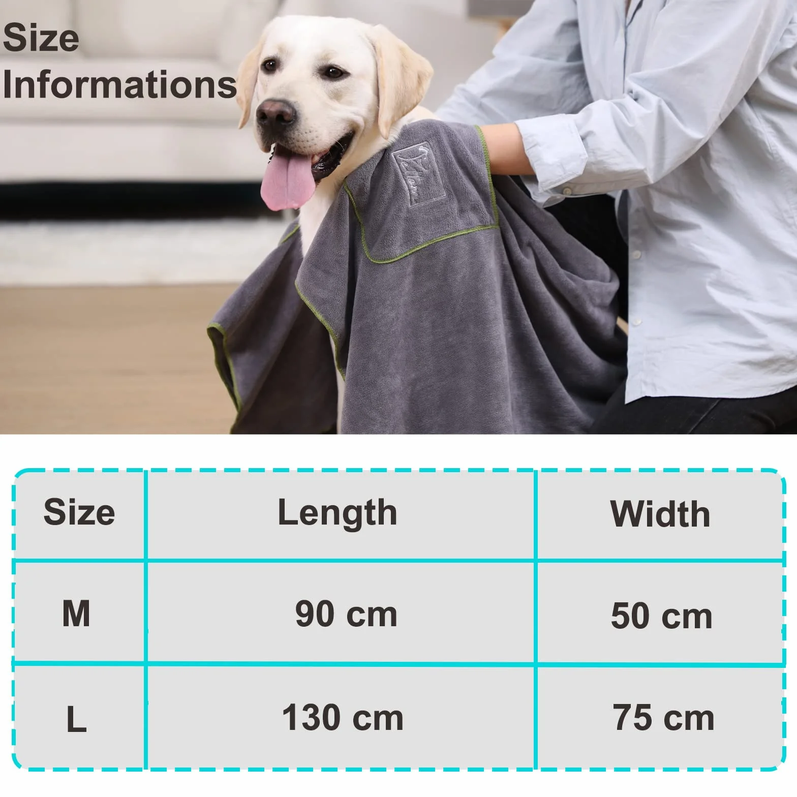 PETTOM Ręcznik z mikrofibry dla psa 130 x 75 cm 2 sztuki super chłonny szybkoschnący