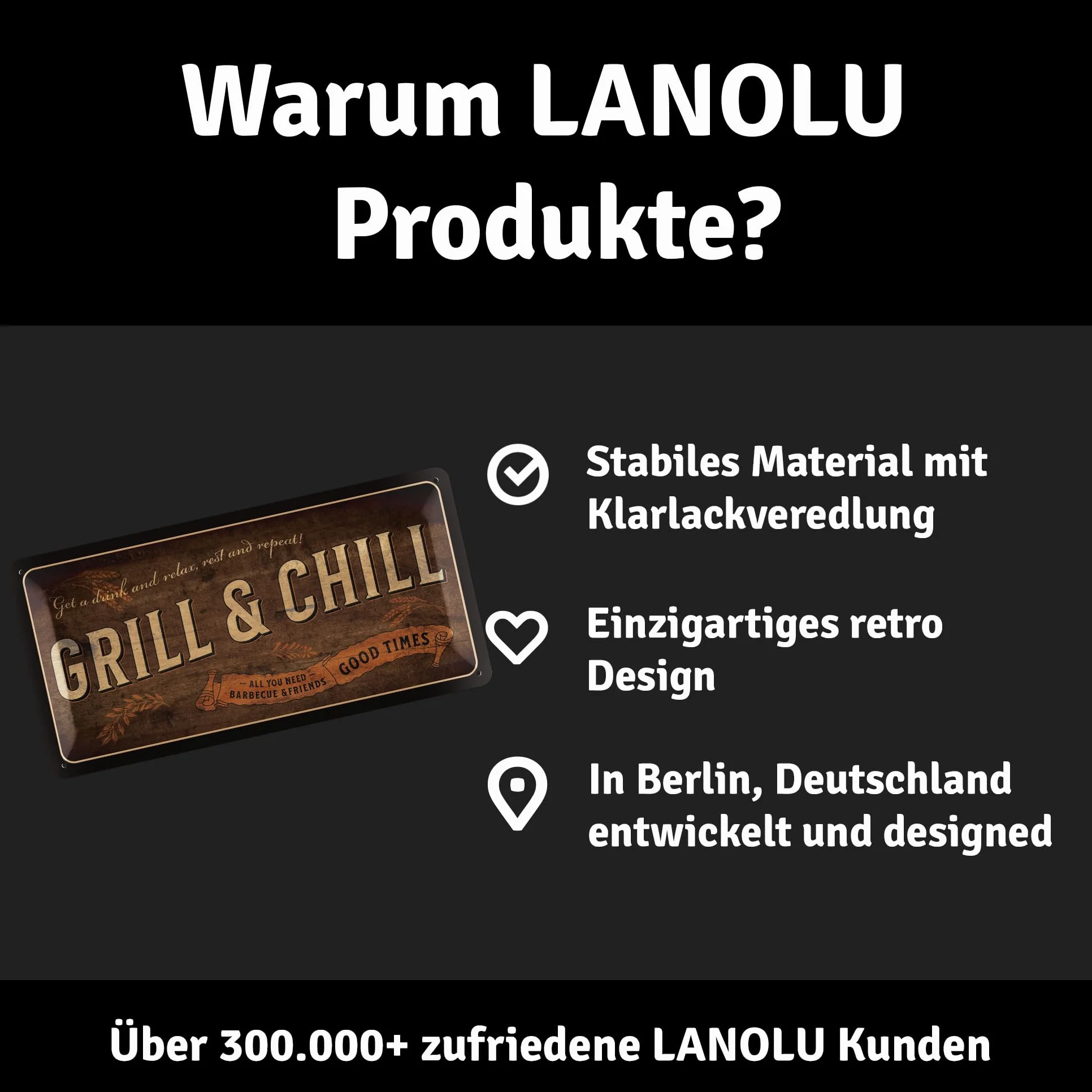 Retro blaszana tabliczka grillowanie - grill and chilll lounge - dekoracja grilla retro - tabliczka do grillowania tabliczka ogród - prezent dla taty do grillowania tabliczka tabliczka z powiedzonkami i wytłoczeniem w wymiarach 17 x 34 cm