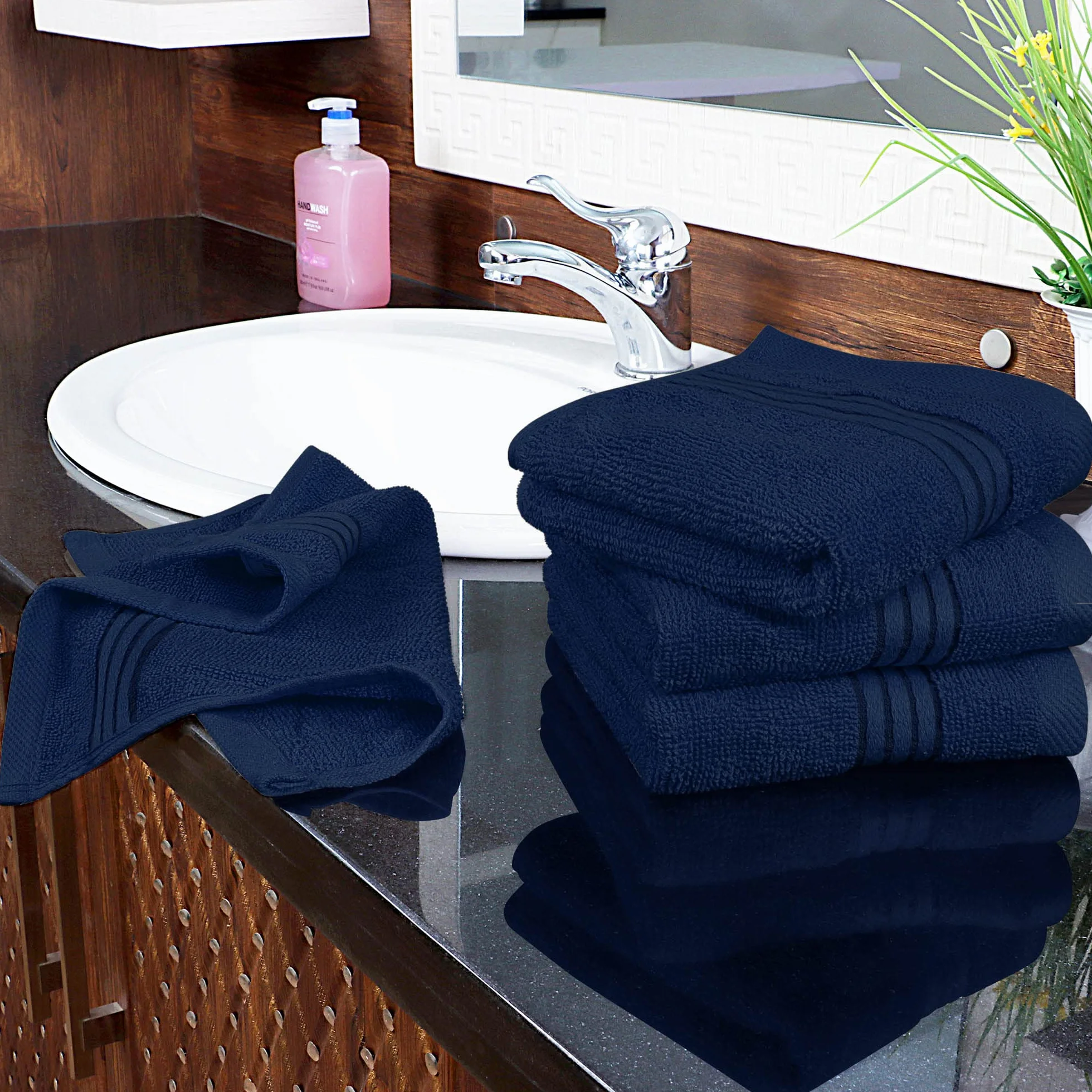 Utopia Towels - 12 luksusowych ściereczek, 30 x 30 cm - 100% bawełna Flanelowe ściereczki do twarzy Premia, bardzo chłonne i miękkie w dotyku (granatowy)