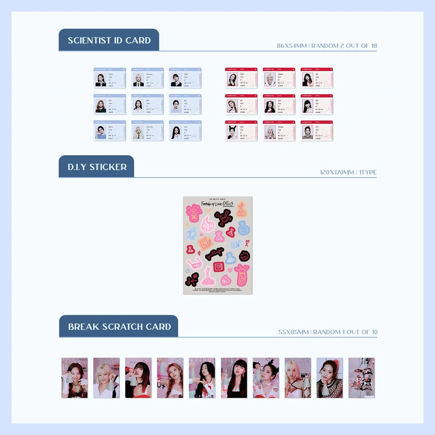 TWICE - THE 3RD ALBUM [Formuła miłości: O+T = < 3] (wersja eksplozji) fotoksiążka + CD-R + papier fotograficzny indeksowy + dowody tożsamości naukowców + naklejka D.I.Y + zdrapka złamana karta +