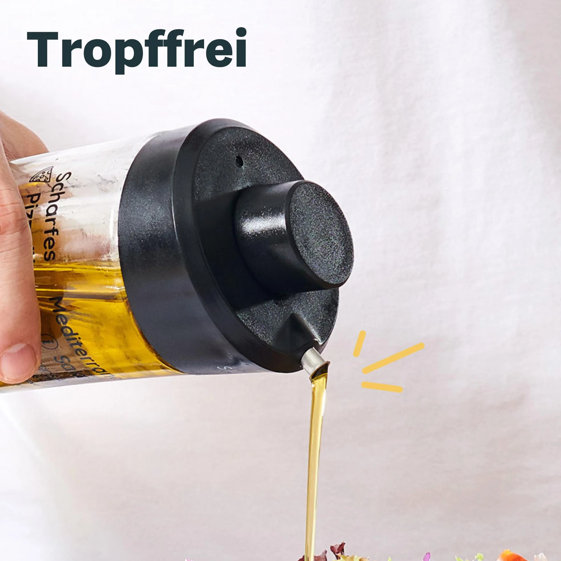 SILBERTHAL Szklana butelka do oleju, do wlewania, kropienia, z pojemnikiem na zioła, stwórz własny aromatyczny olej np. olej chili, z przepisami, idealna do oliwy, oleju rzepakowego, 500 ml