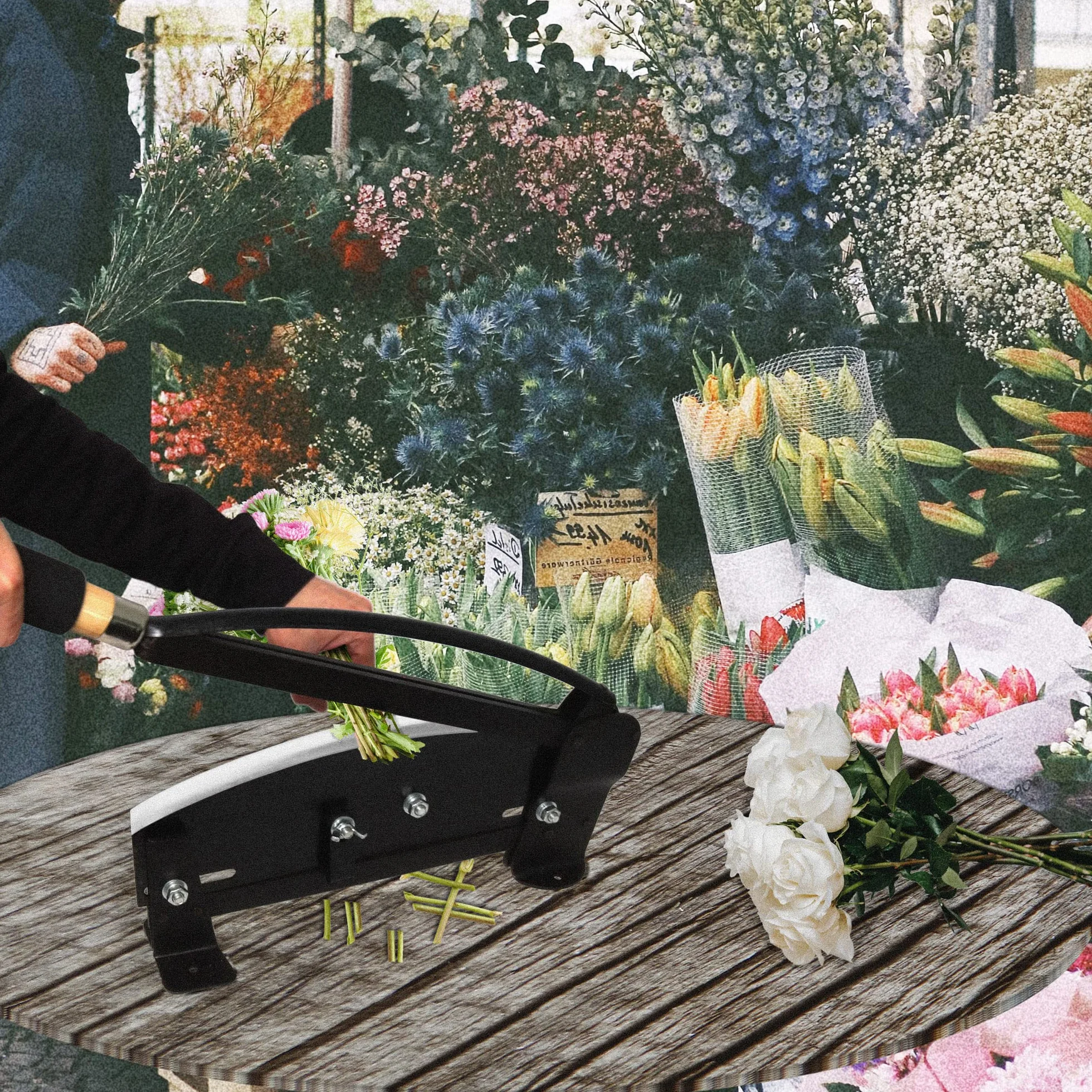 Floral Home 35-centymetrowe ostrze do wycinania łodyg świeżych kwiatów narzędzie ogrodowe z wygodnym uchwytem i konstrukcją do montażu