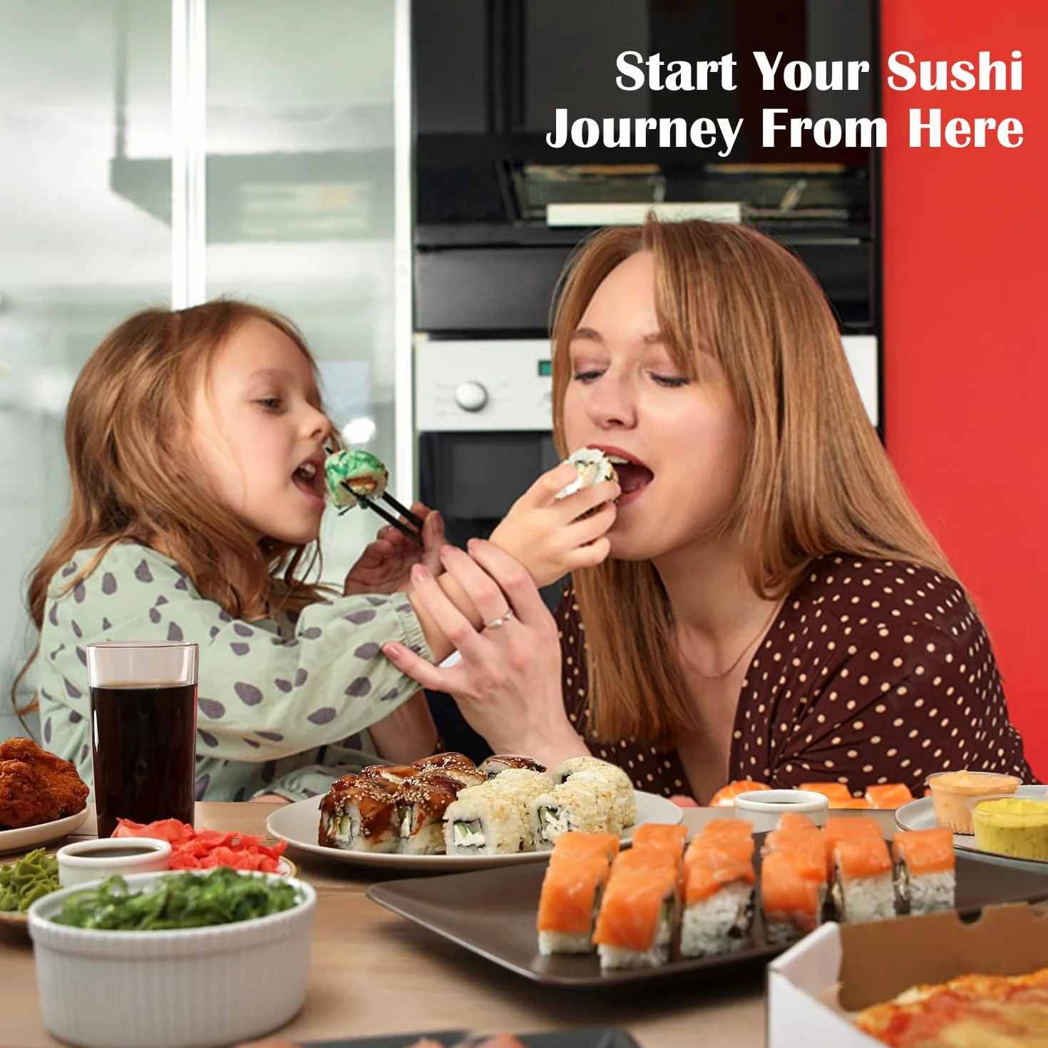 SmileTools Zestaw do robienia sushi, wałek do sushi, sushi bazooka, maszyna do sushi, bambusowa mata do zwijania sushi dla początkujących (czarny)