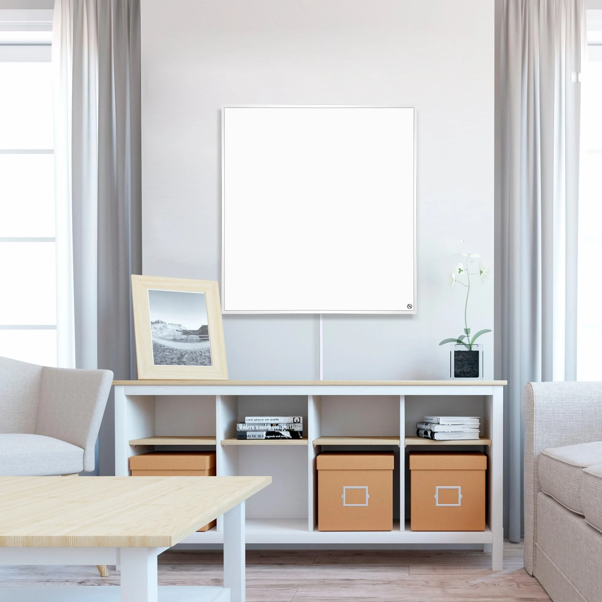 Elektryczny panel promienny WarmlyYours, biały, moc 400 W, 60 cm x 60cm, montaż ścienny, aluminium, ciepło na podczerwień