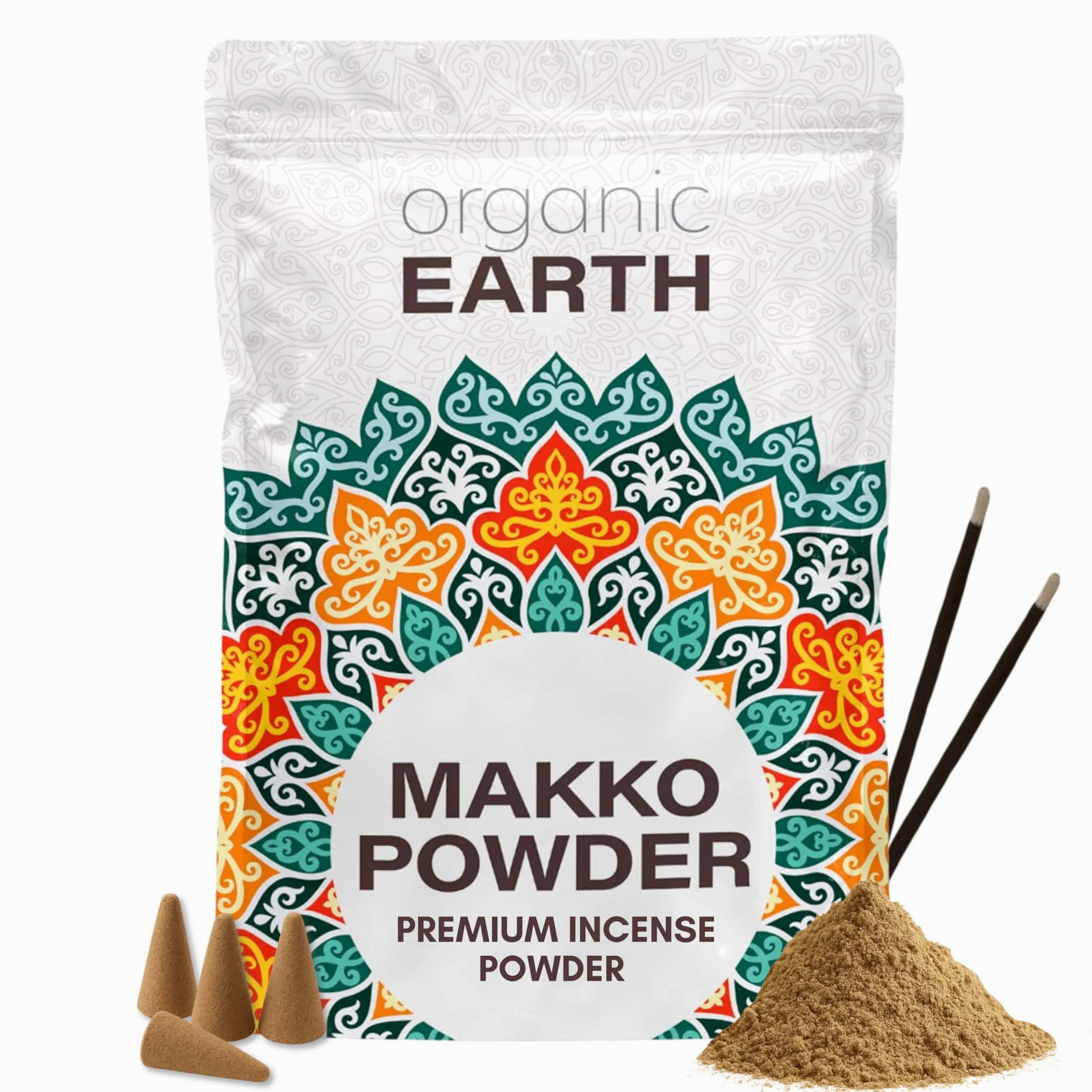 Organic Earth Makko Powder 113 g, zestaw kadzidełek w proszku, wysokiej jakości kadzidełka premium do robienia stożków i kadzidełek, prezent DIY, zestaw duchowy