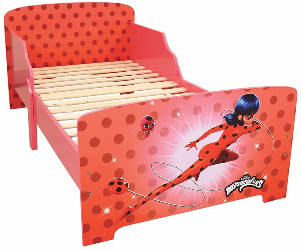 FUN HOUSE Miraculous Biedronka 713483 Łóżko z listwami 140X70 cm dla dzieci