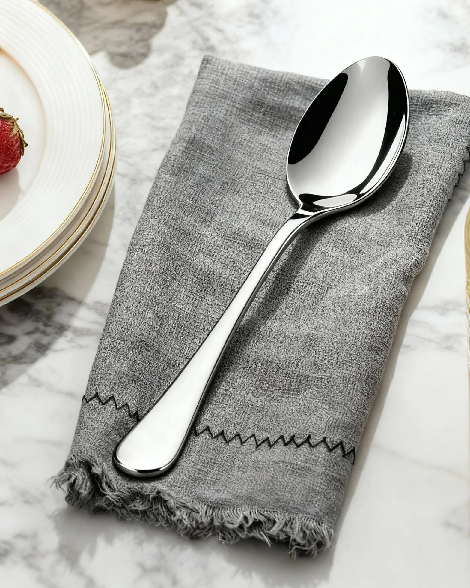 Łyżka Stołowa ze Stali Nierdzewnej 20cm, Zestaw 12 Sztuk,Łyżki Obiadowe,Łyżki do Zup ze Stali Nierdzewnej z Polerowaniem, dla Domu Restauracji lub Hotelu, Łatwe do Czyszczenia