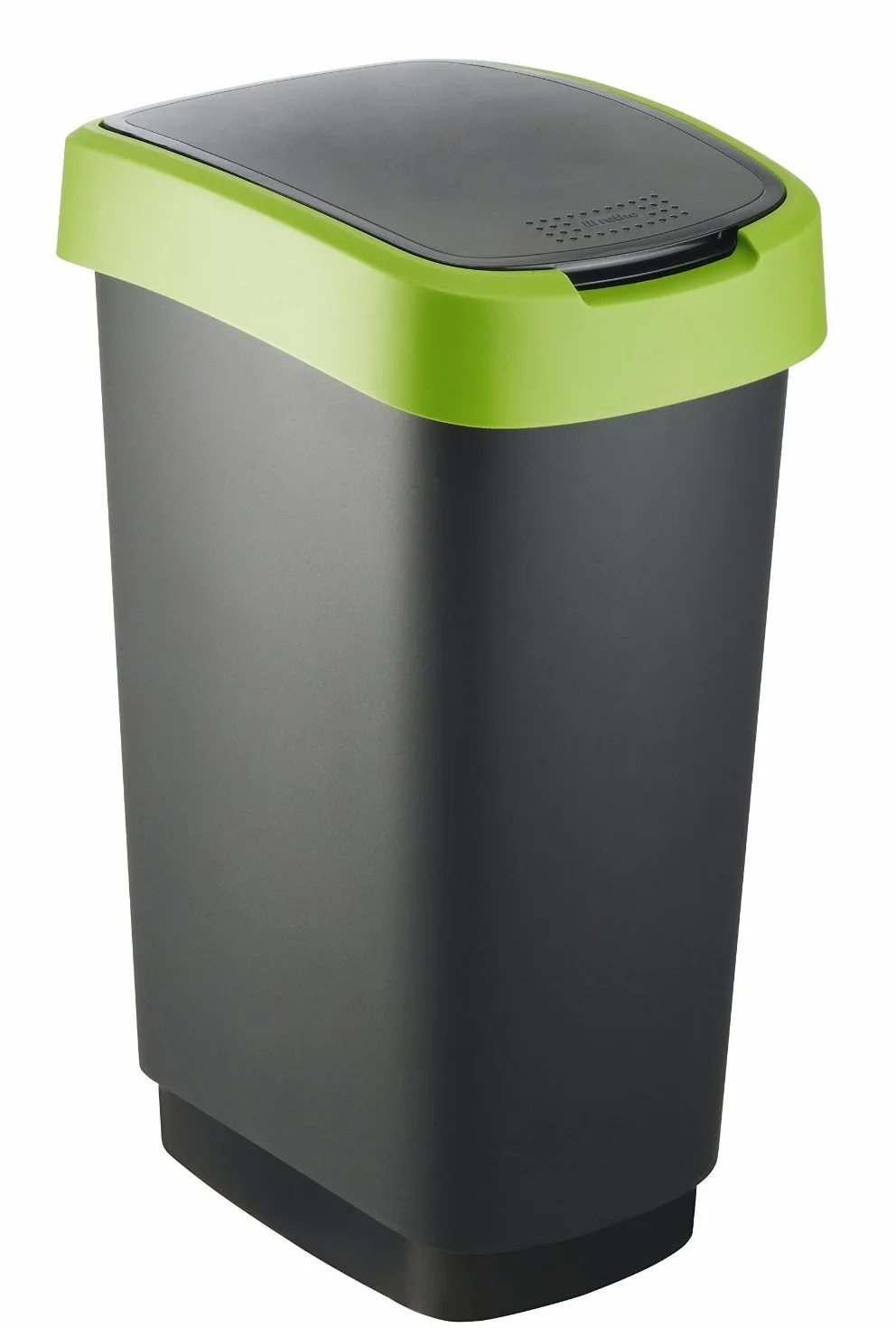 CURVER Abfalleimer "FLIP BIN" 10L Kosz na śmieci, srebrny/zielony, 18,9 x 23,5 x 35