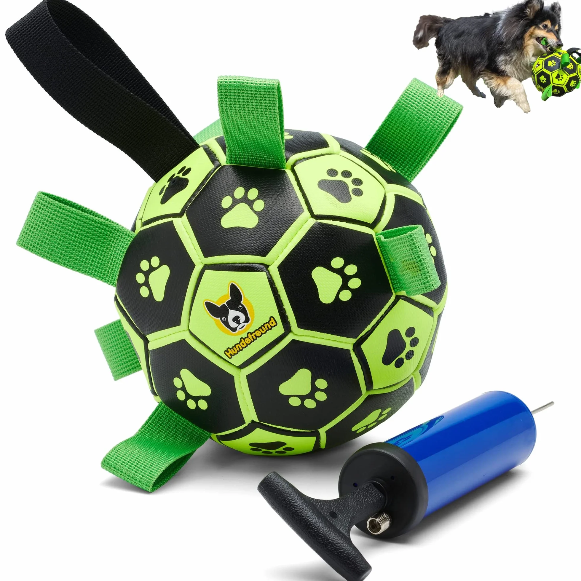 Hundefreund Świecąca Piłka dla Psa 15 cm Interaktywna Niezniszczalna z Pompką