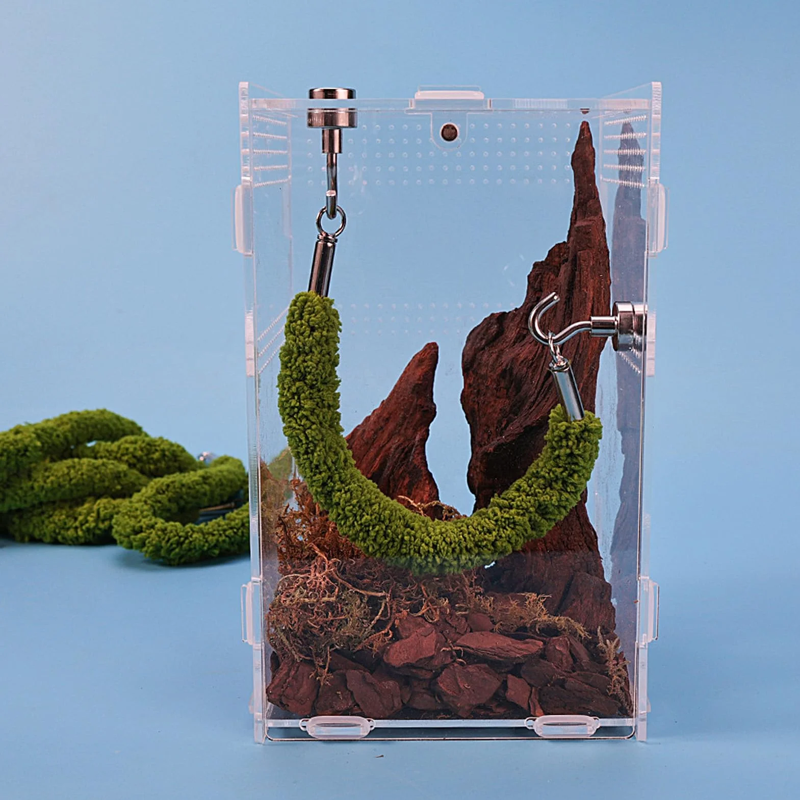 Jumping Spider Bridge Rope Climbing Swing for Spider Tree Frog Enclosures Habitat Decoration Activity Toy