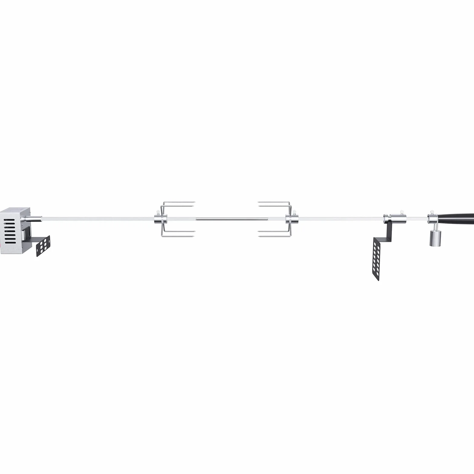 VEVOR Rożen do grilla z rożnem 9 W, długość szaszłyka 100,6 cm ze stali nierdzewnej maksymalne obciążenie 12 kg, zestaw do rożna do rożna 4 obr./min Widelec szerokość 18 cm, szpikulec na imprezę