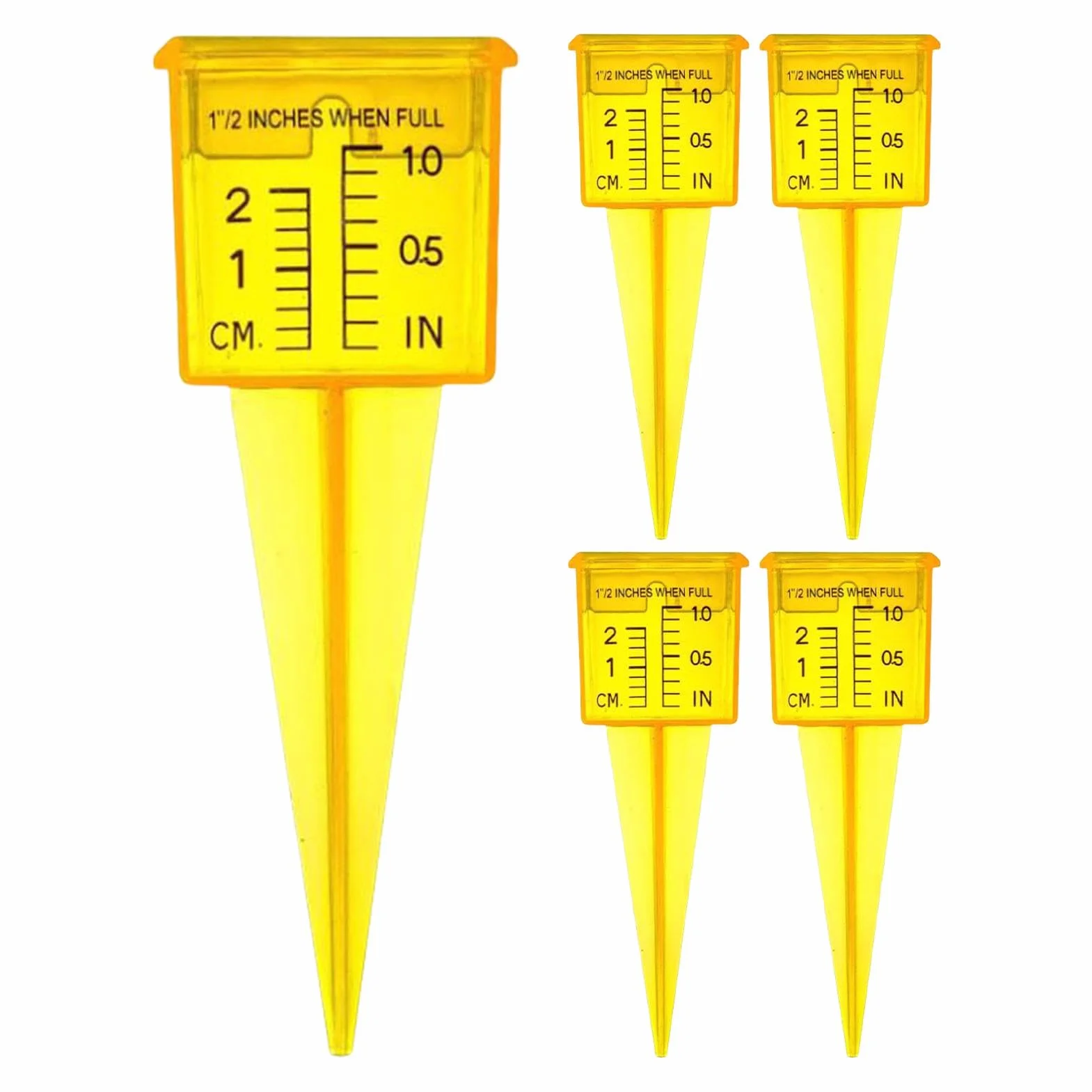 vRain Measure Gauge, Translucent Sprinkler Gauge, Portable Rain Gauge, Rainfall Measuring Tool, Reusable Rain Meter, Garden Rain Gauge, Sprinkler Catch Cups, Rain Gauge with Stake, Backyard Rain Gauge