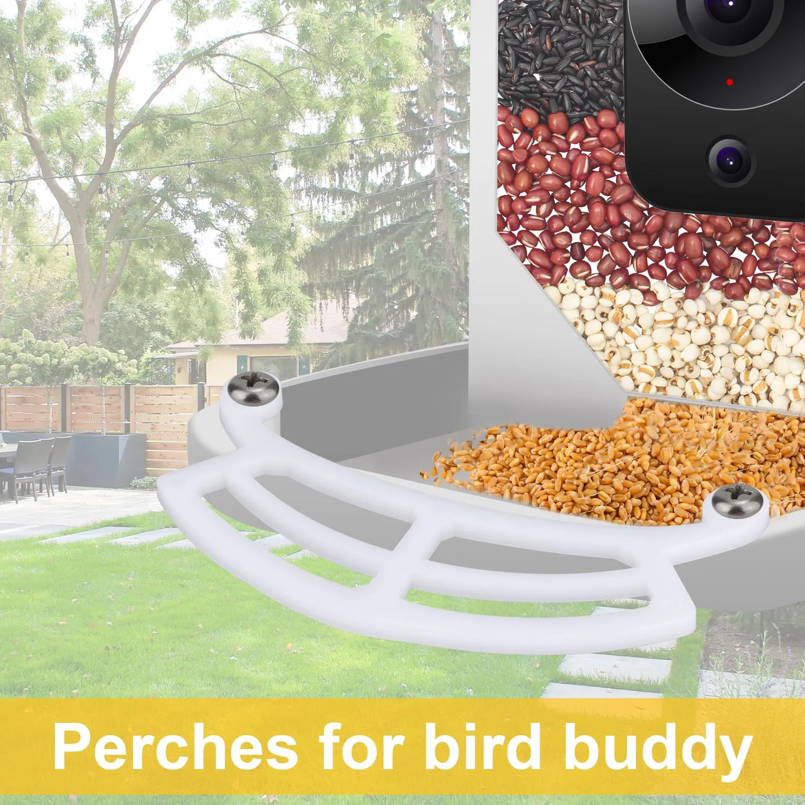 Grzeda dla Bird Buddy, Przedluzka do Karmnika dla Ptaków z 4 Srubami, Akcesoria Kompatybilne