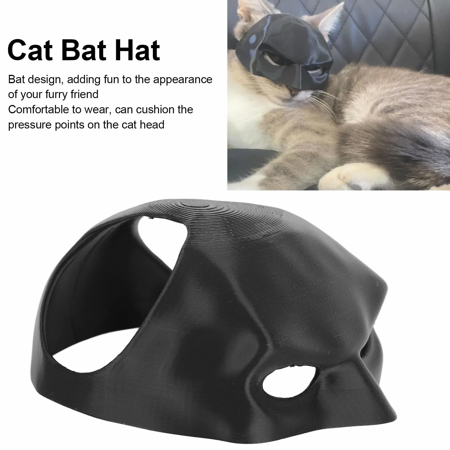 Maska BatCat Cosplay w Stylu Nietoperza Maska Kota Akcesoria do Kostiumów dla Zwierząt Zabawny i Uroczy Superbohater Maska Cosplay dla Kotów Czarny CatBat Cosplay Festiwal Party