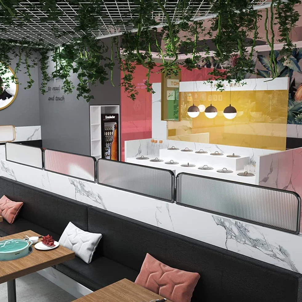 Czarny panel działowy na biurko przegroda biurowa do restauracji i hoteli Rozmiar: 1,2 m x 30 cm Separator stacji roboczej Nowoczesne rozwiązanie do przestrzeni roboczej