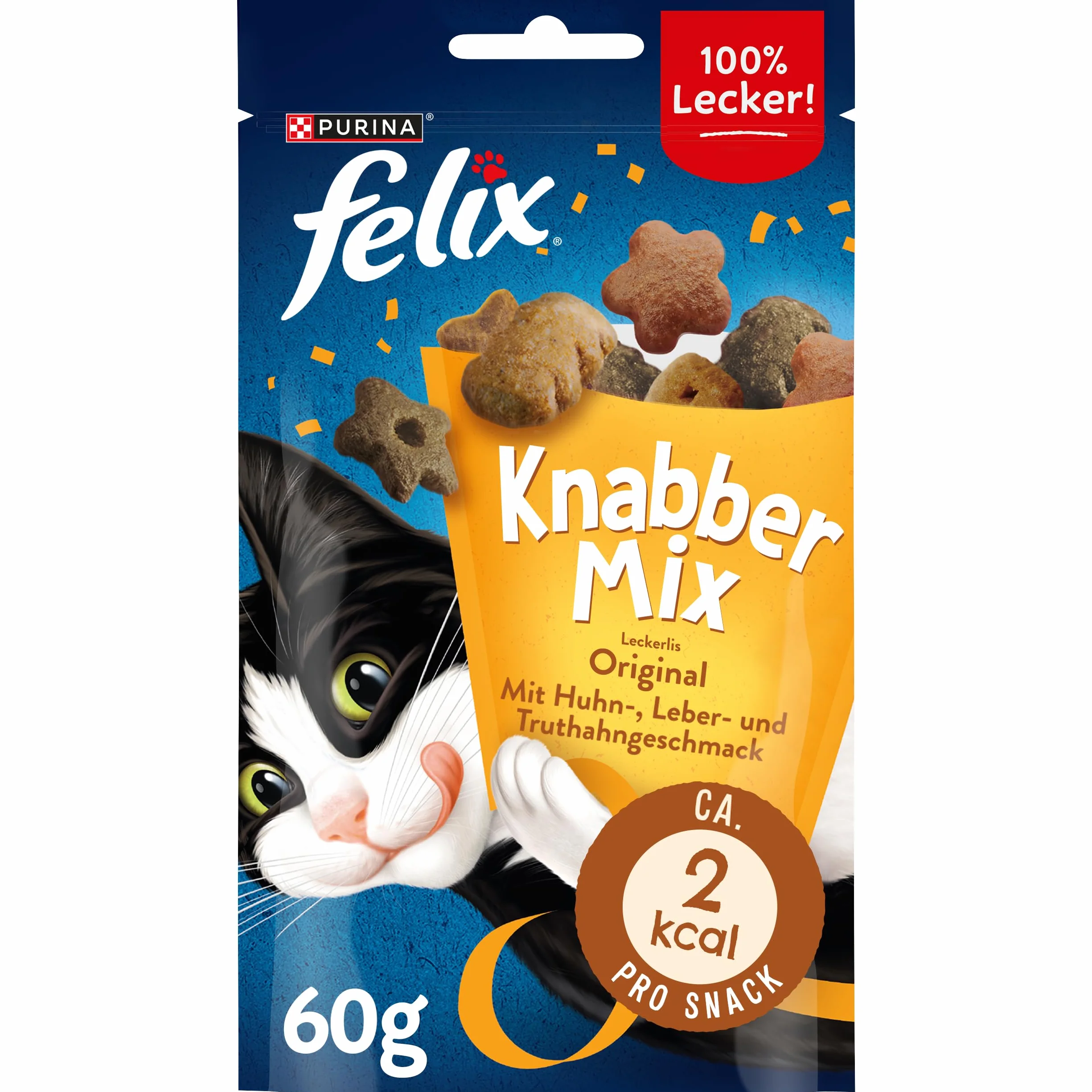 Felix Przekąska dla Kotów, Kurczak/Wątróbka/Indyk, 8 x 60 g