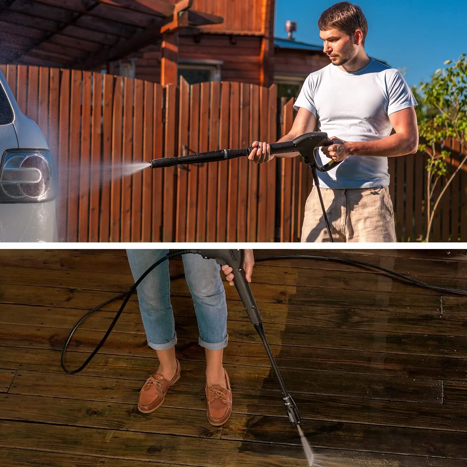 Fai Top Wąż wysokociśnieniowy 15 m, wąż zamienny do myjki wysokociśnieniowej Kärcher K2-K7, system wtykowy Click Quick Connect, szybka wymiana węża do Krcher K2, numer części zamiennej: 2.641-721.0