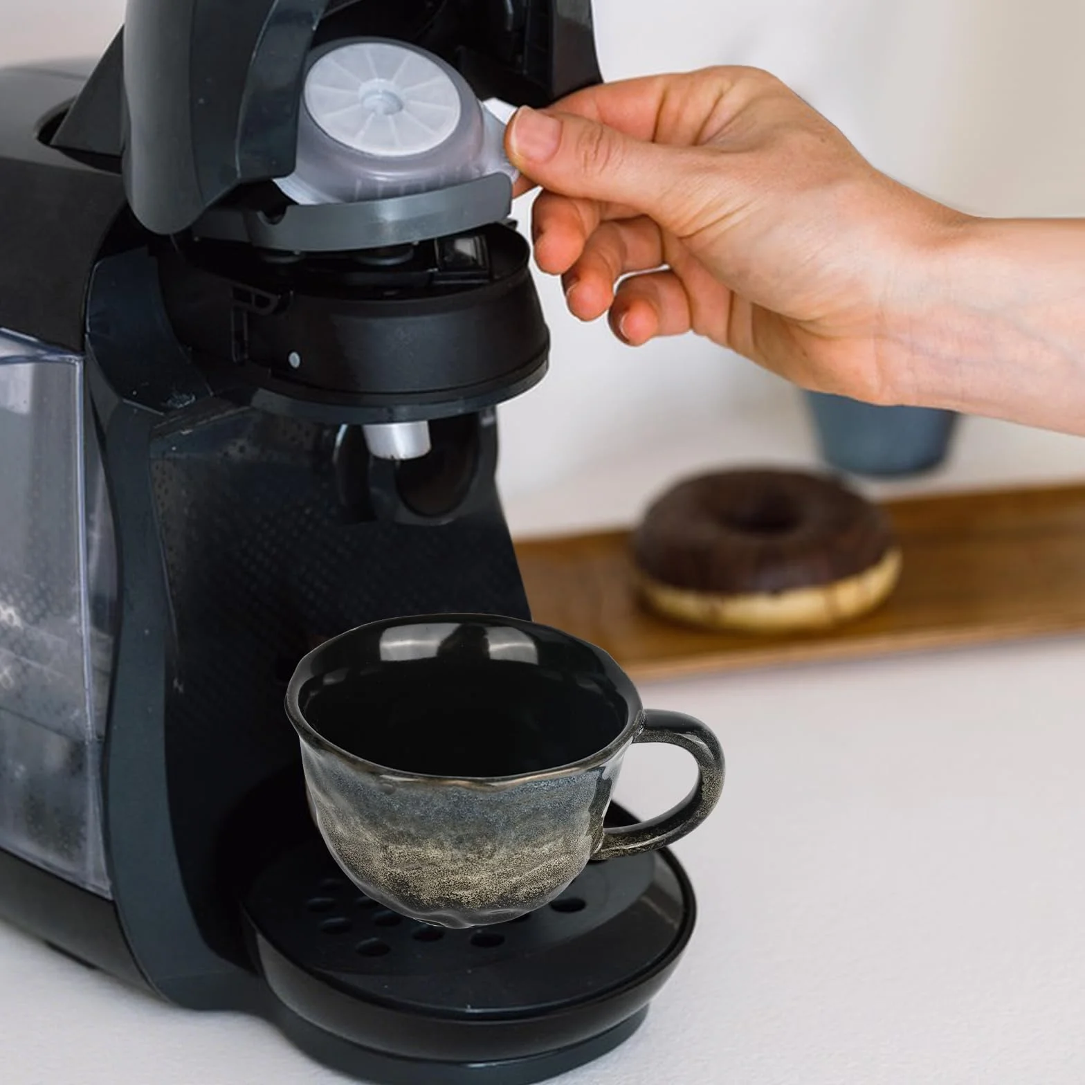 2 sztuki grubościennych filiżanek do cappuccino z uchwytem 270 ml, kubki do cappuccino, nadające się do mycia w zmywarce, prezentowane w pudełku prezentowym, do kawy, herbaty, latte macchiato