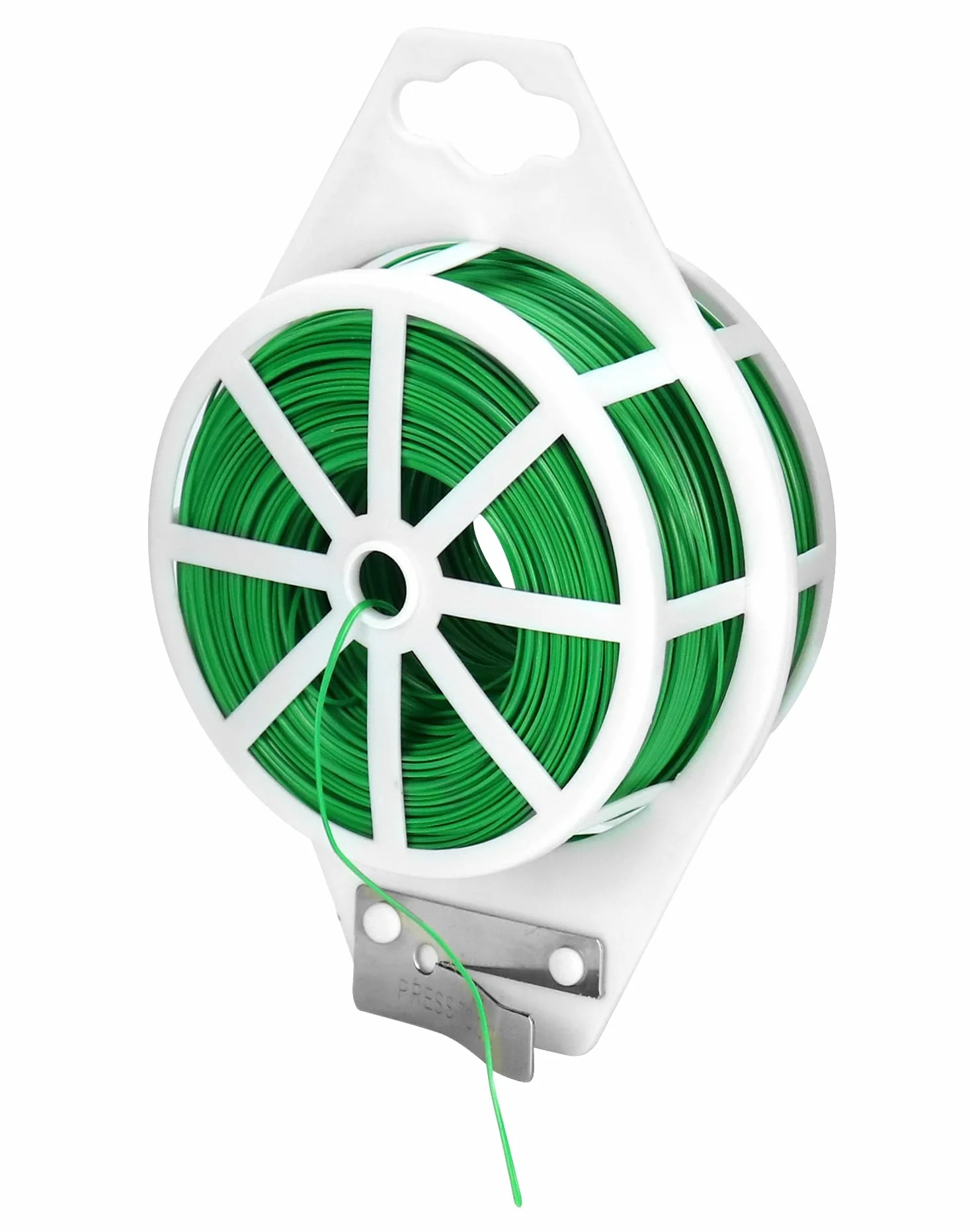 QWORK® Plant Wire Zielony drut wiążący z wbudowanym przecinakiem 200m do roślin, kwiatów, organizowania linii danych