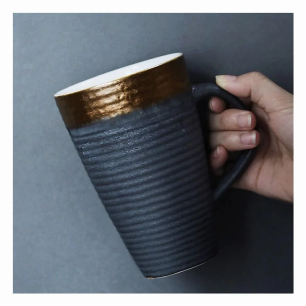 Ceramiczny kubek do kawy Kubek w stylu vintage, filiżanka do popołudniowej herbaty, kubek śniadaniowy, ceramiczny, duża pojemność, kawy Filiżanki kawy