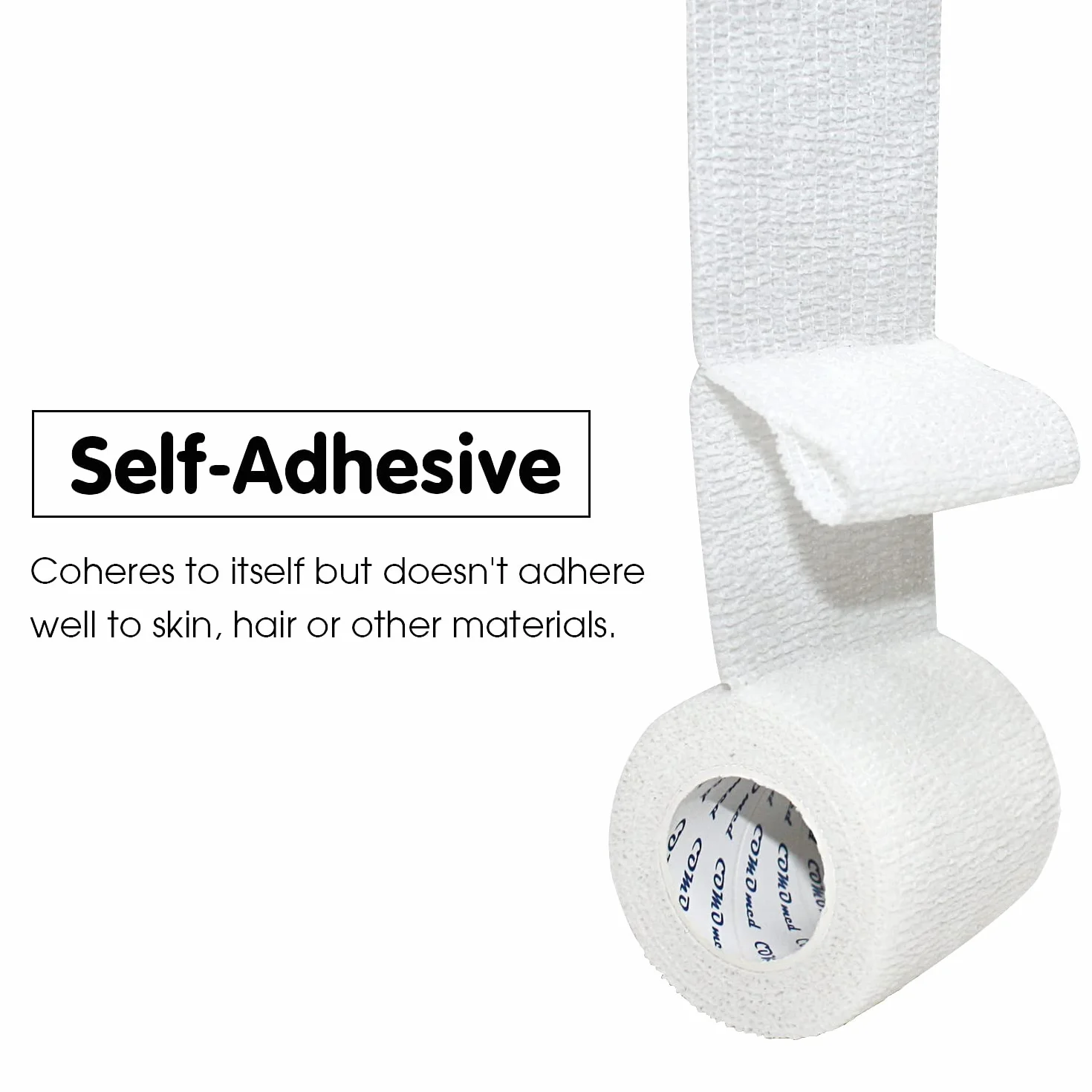 Cohesive Flexible Bandage Self-Adhesive Roll Latex-Free Non-Woven Athletic Tape 2.5 cm x 4.5 m 12 Rolls White