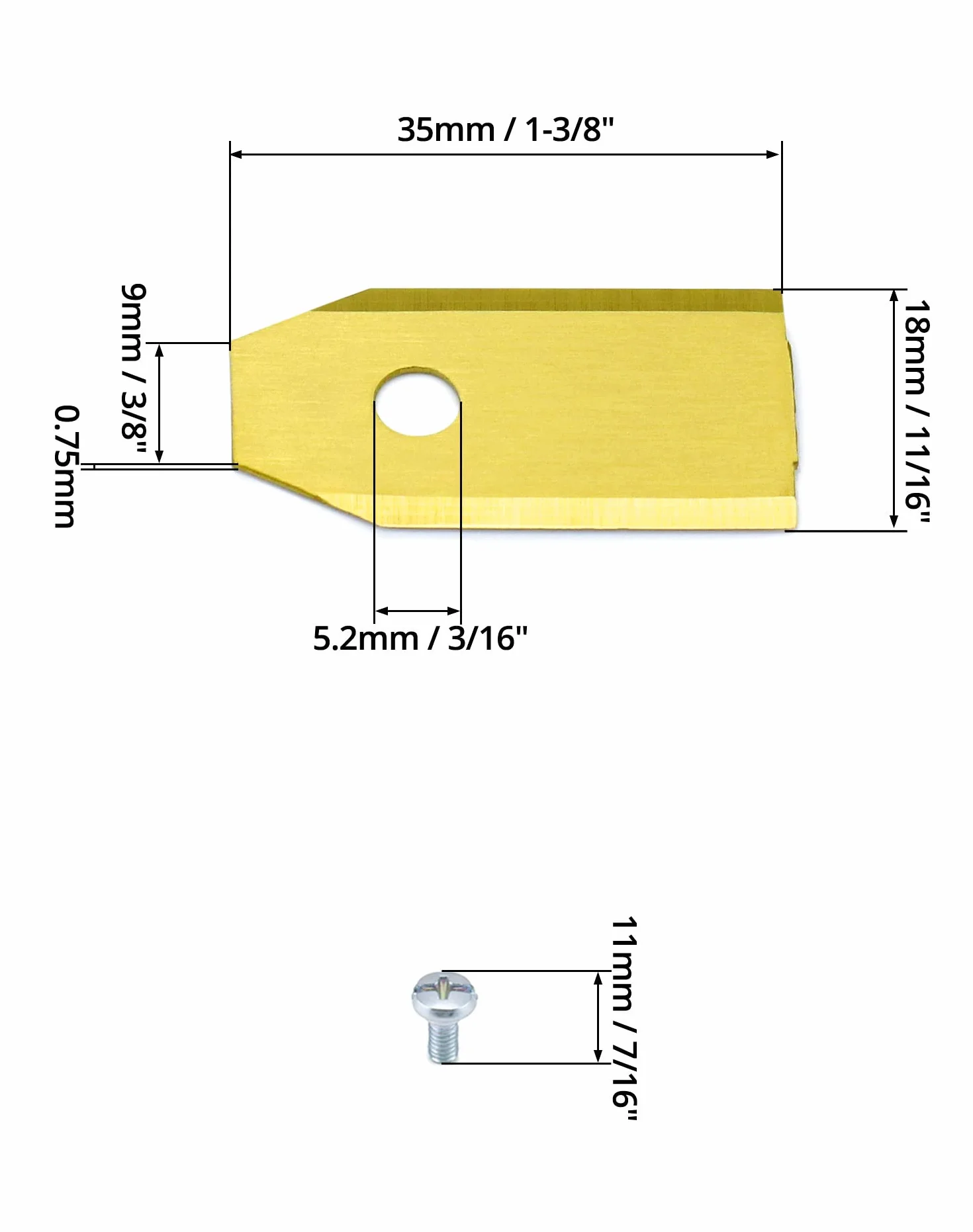 QWORK® 30 sztuk ostrzy do kosiarek zautomatyzowanych, ostrza zamienne do kosiarek zautomatyzowanych, z 30 śrubami, kompatybilne z 105, 310, 315, 320, 420, 430x, złote