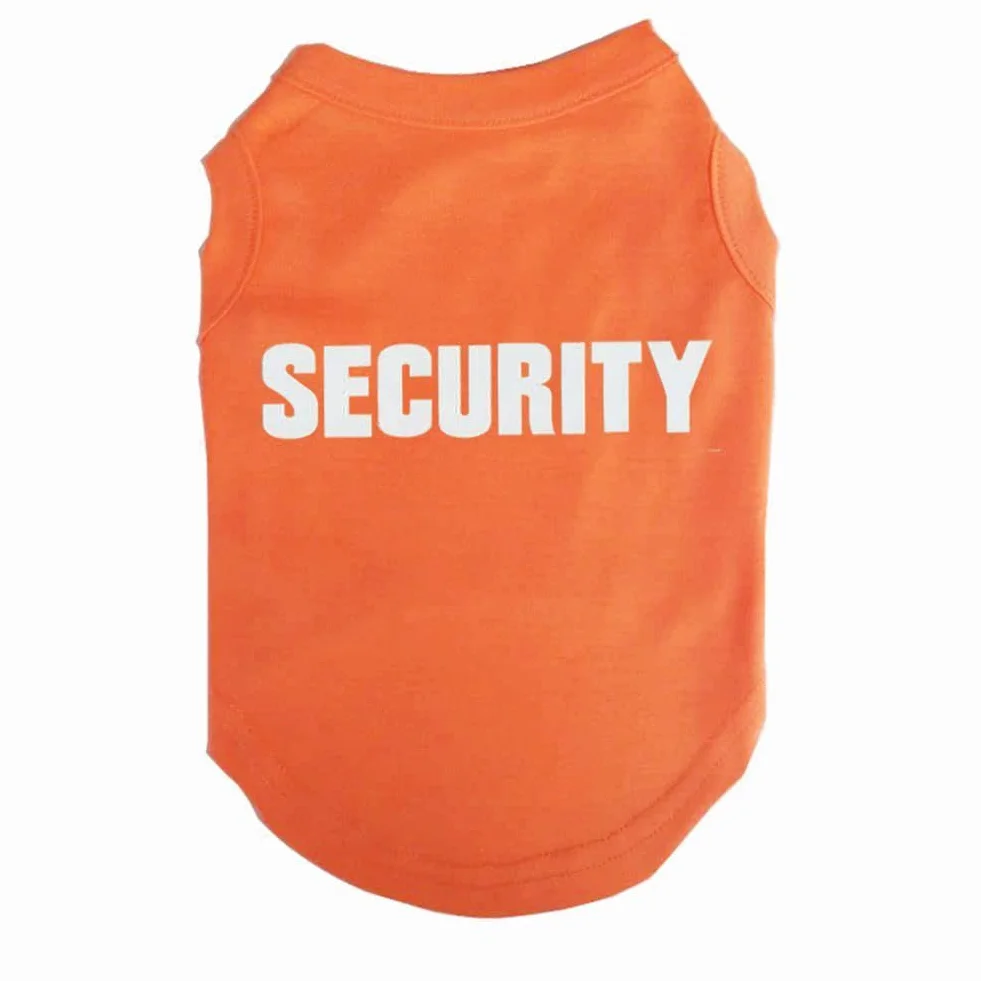 Rdc Pet SECURITY koszulka dla psa, koszulki letnie ubrania dla szczeniąt, kamizelka dla psa podkoszulek dla małego psa, średniego psa i kota (S,pomarańczowy)