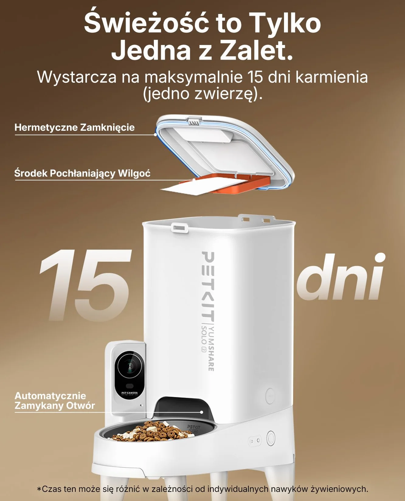 PETKIT Automatyczny Dozownik Karmy dla Kota z Kamerą AI, 3L, 1080P HD, WiFi 2.4G/5GHz, Miska ze Stali Nierdzewnej