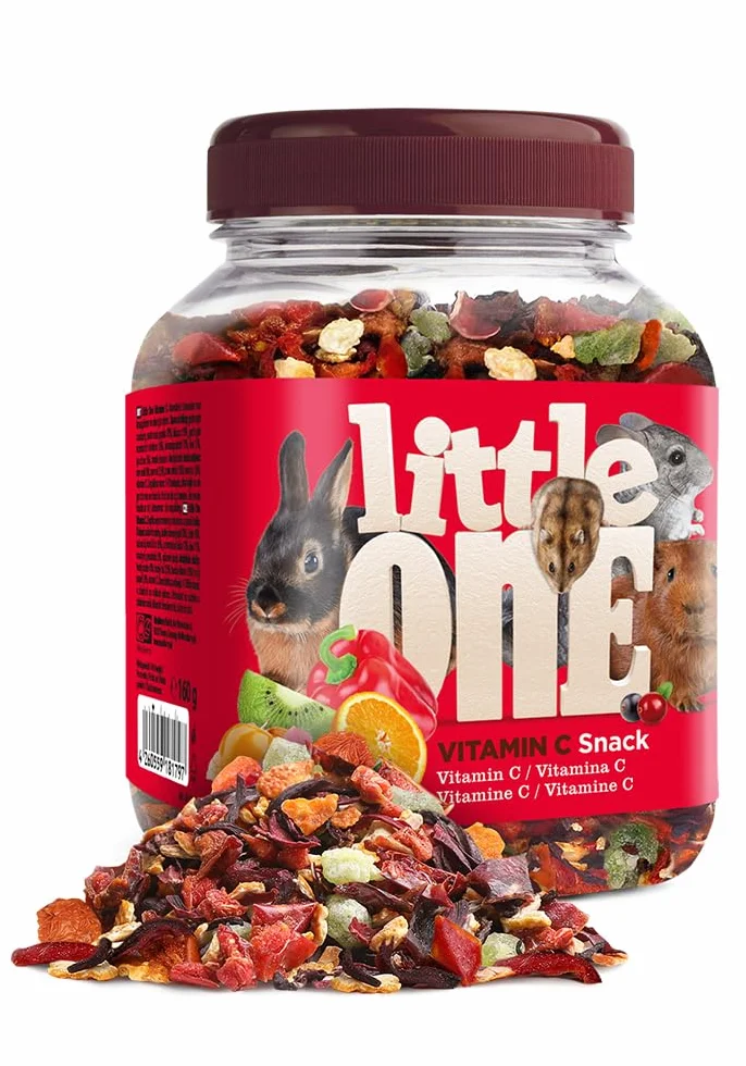 Little One Vitamin C Snack | 160 g | Pokarm uzupełniający dla gryzoni i królików karłowatych | Składa się z mieszanki jagód, owoców i warzyw | Zawiera witaminę C